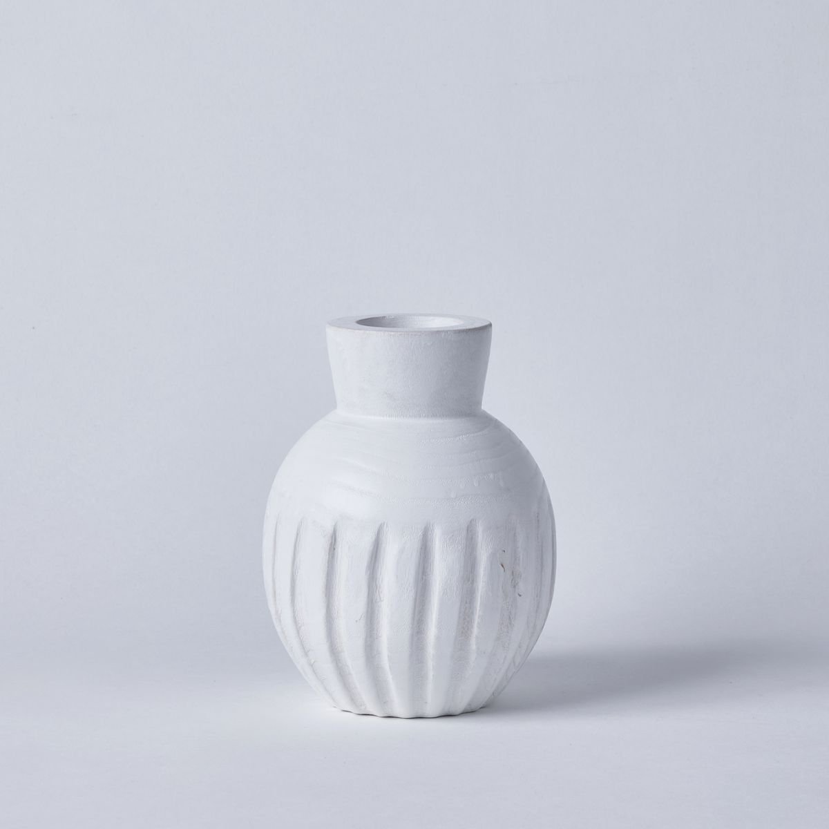 Round wooden vase FACTORY Beige