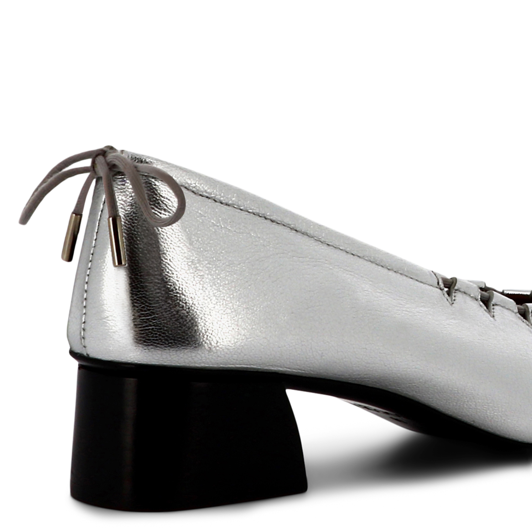 Heeled leather ballet pumps SOCQUE PARIS Silver