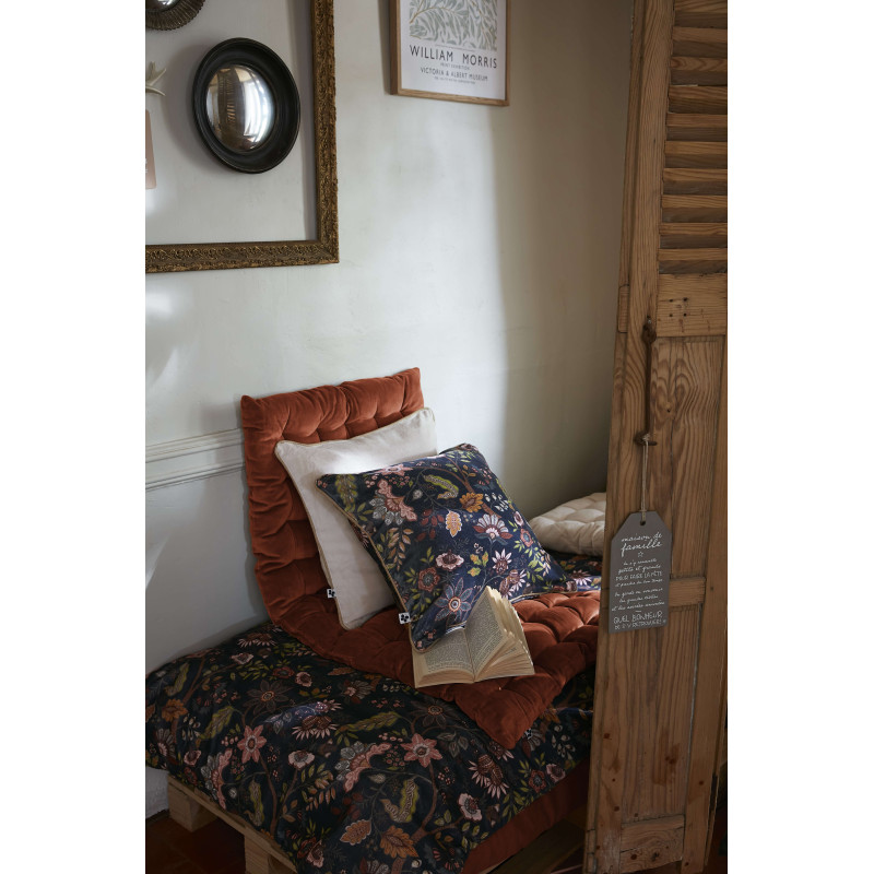 Coussin déco déhoussable 100% coton L'EFFET PAPILLON Multicolored