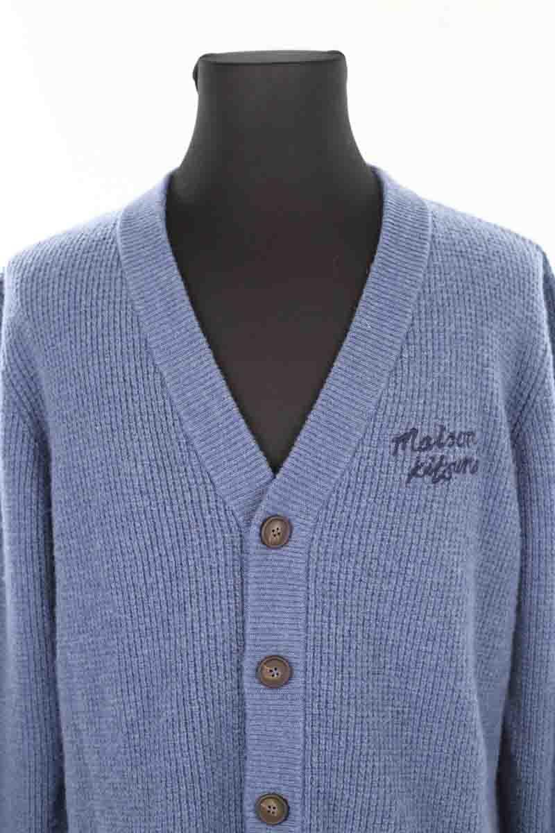 Dual material cardigan MAISON KITSUNÉ - Seconde main Blue