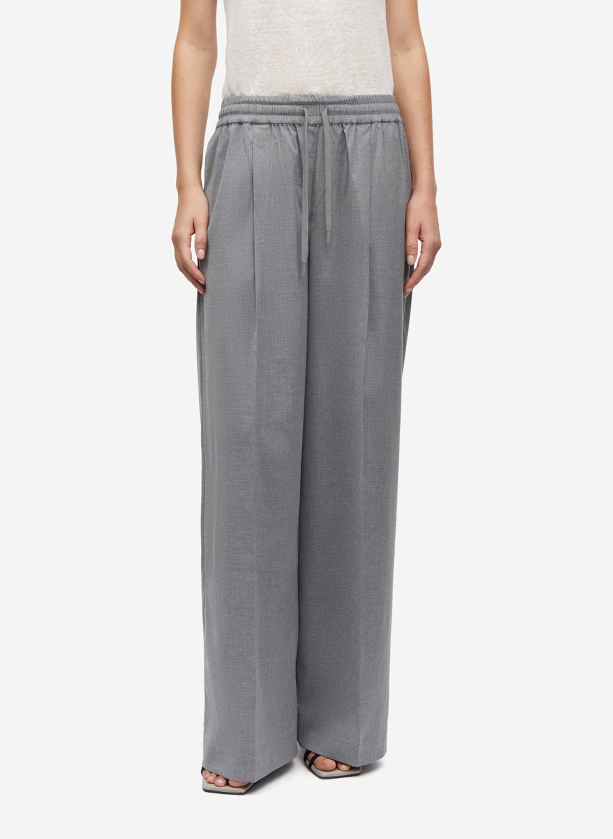 Pantalon large à plis SAMSOE SAMSOE Argent