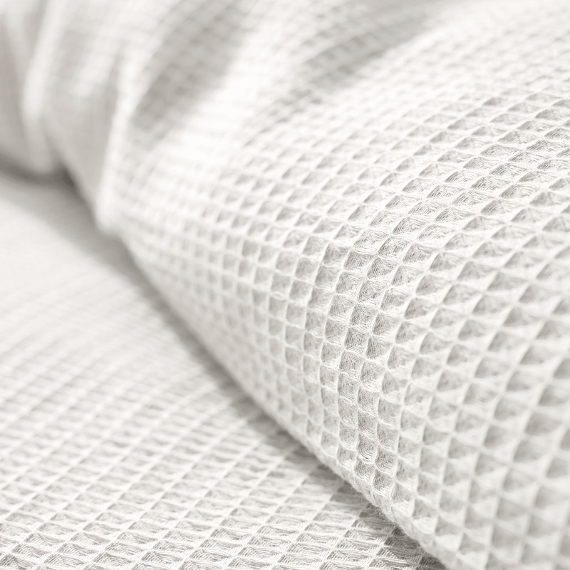 Honeycomb duvet cover set 260 x 240 for king size bed 160 to 180 cm COTON PUR White