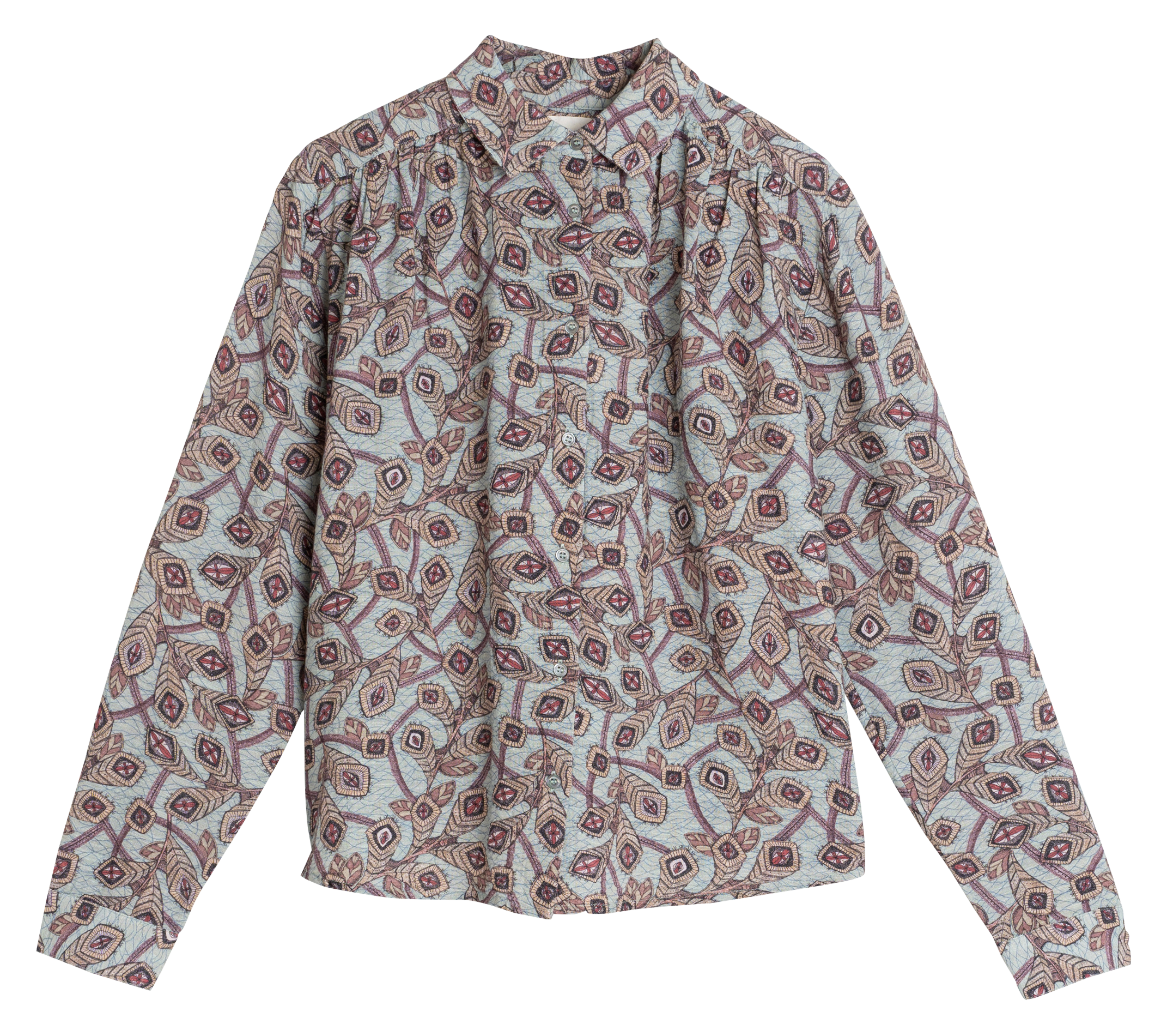 Loose-fit printed cotton shirt INDI & COLD Blue