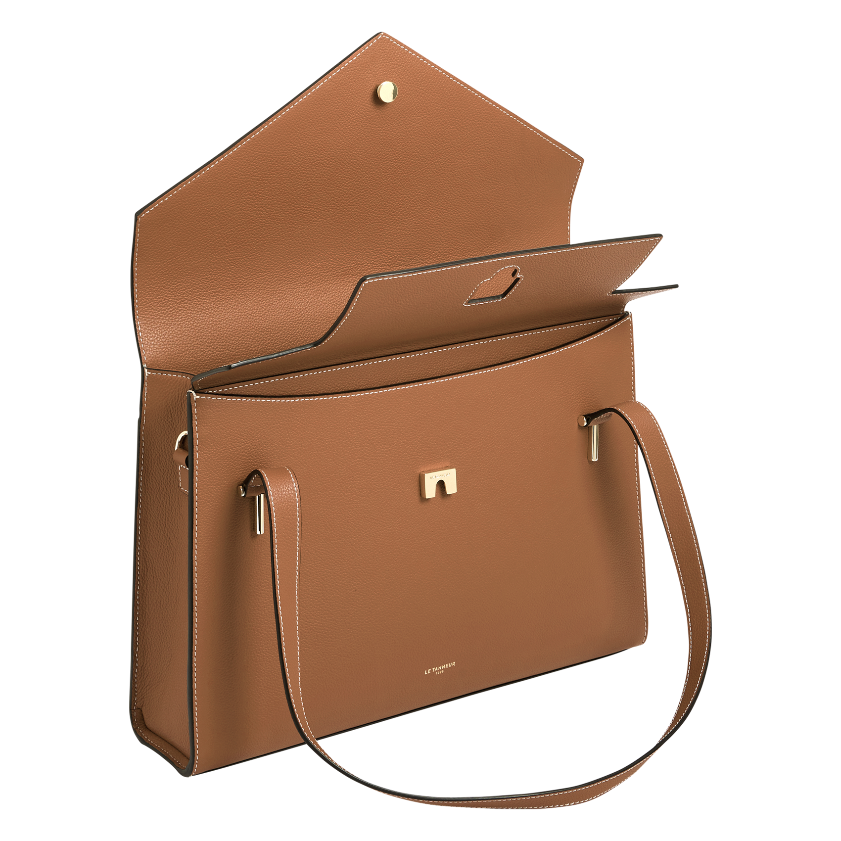 Porte-documents en cuir LE TANNEUR Marron