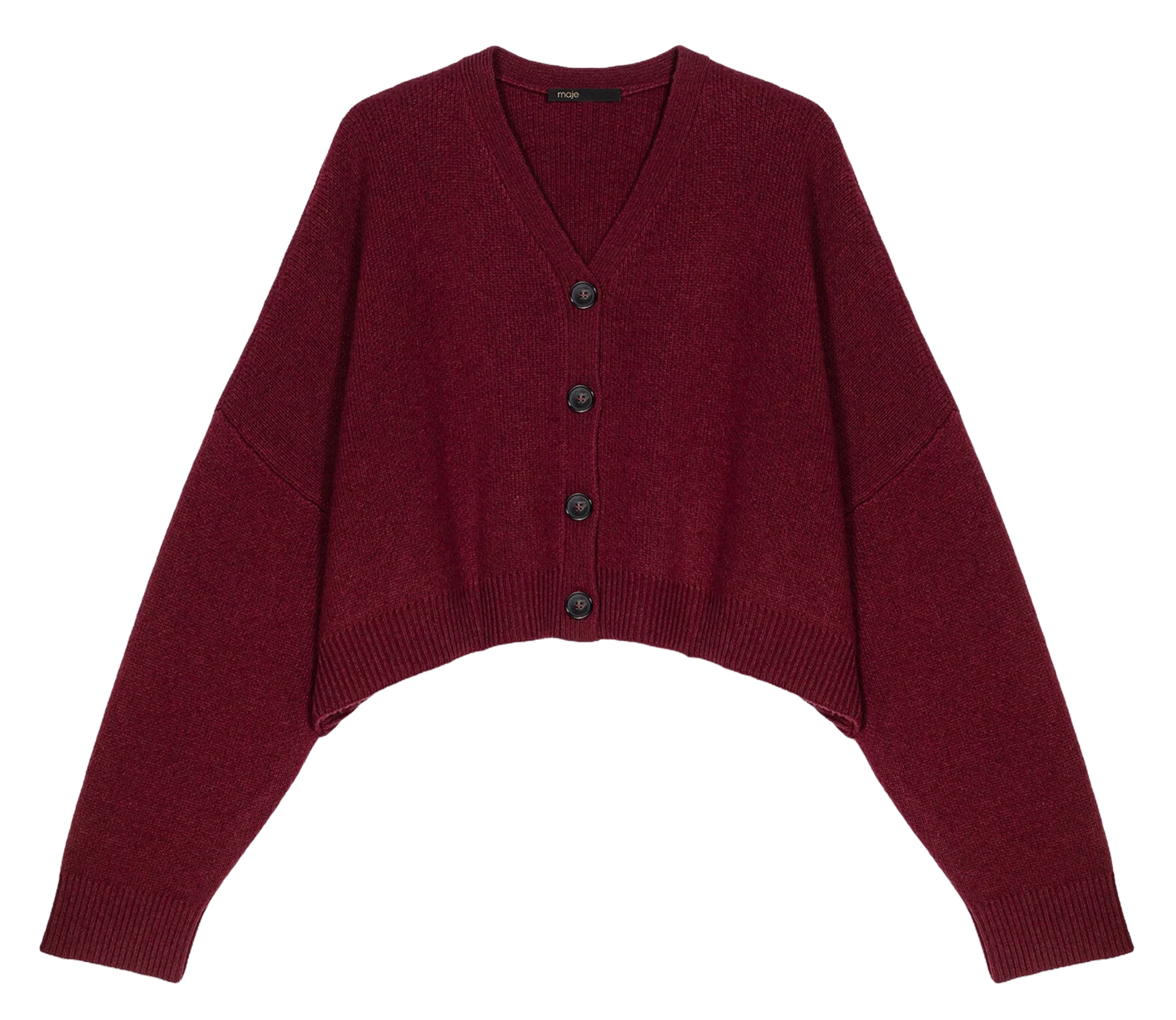 Short oversized button-up cardigan MAJE Red
