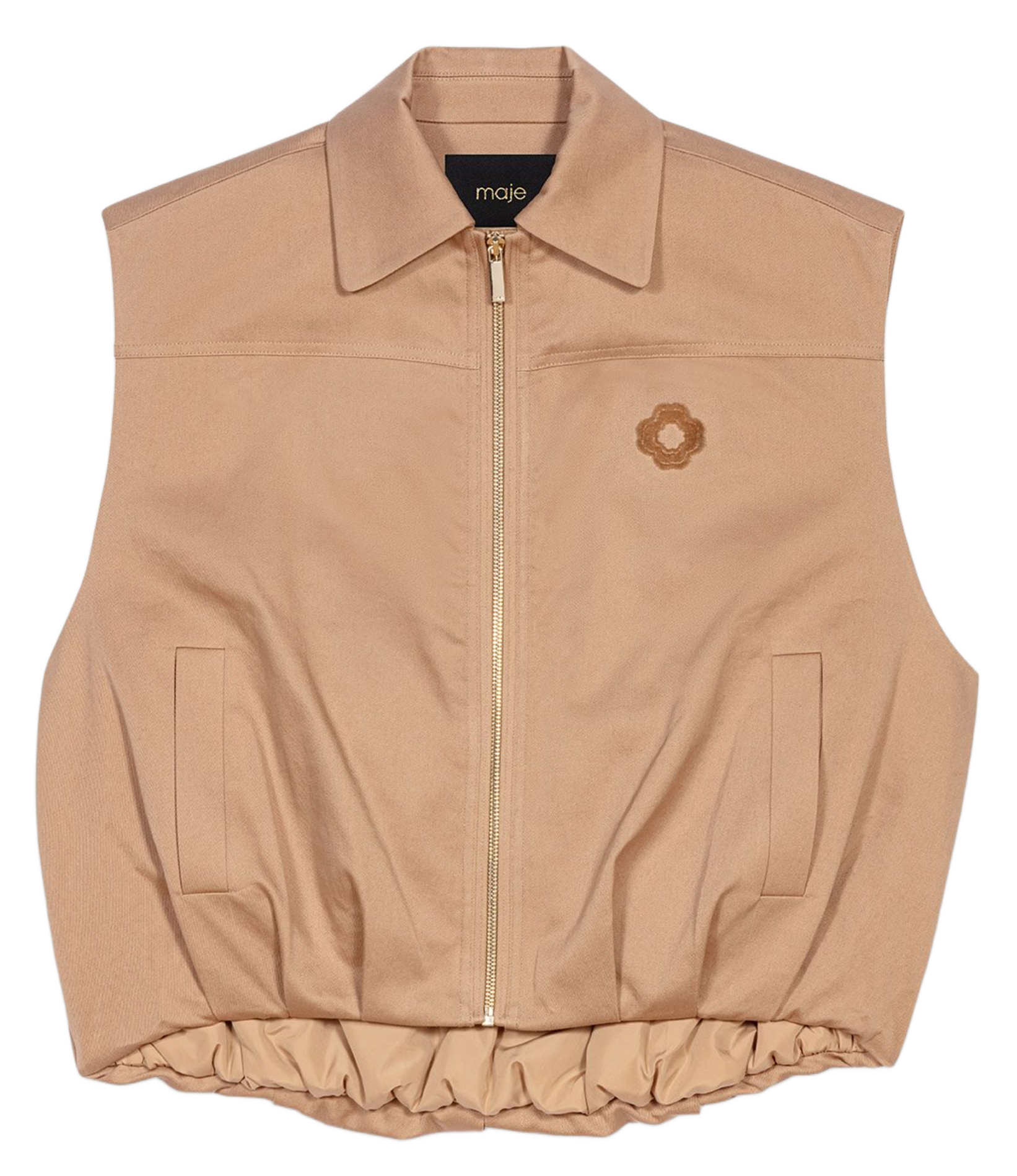 Blouson col classique en coton MAJE Beige