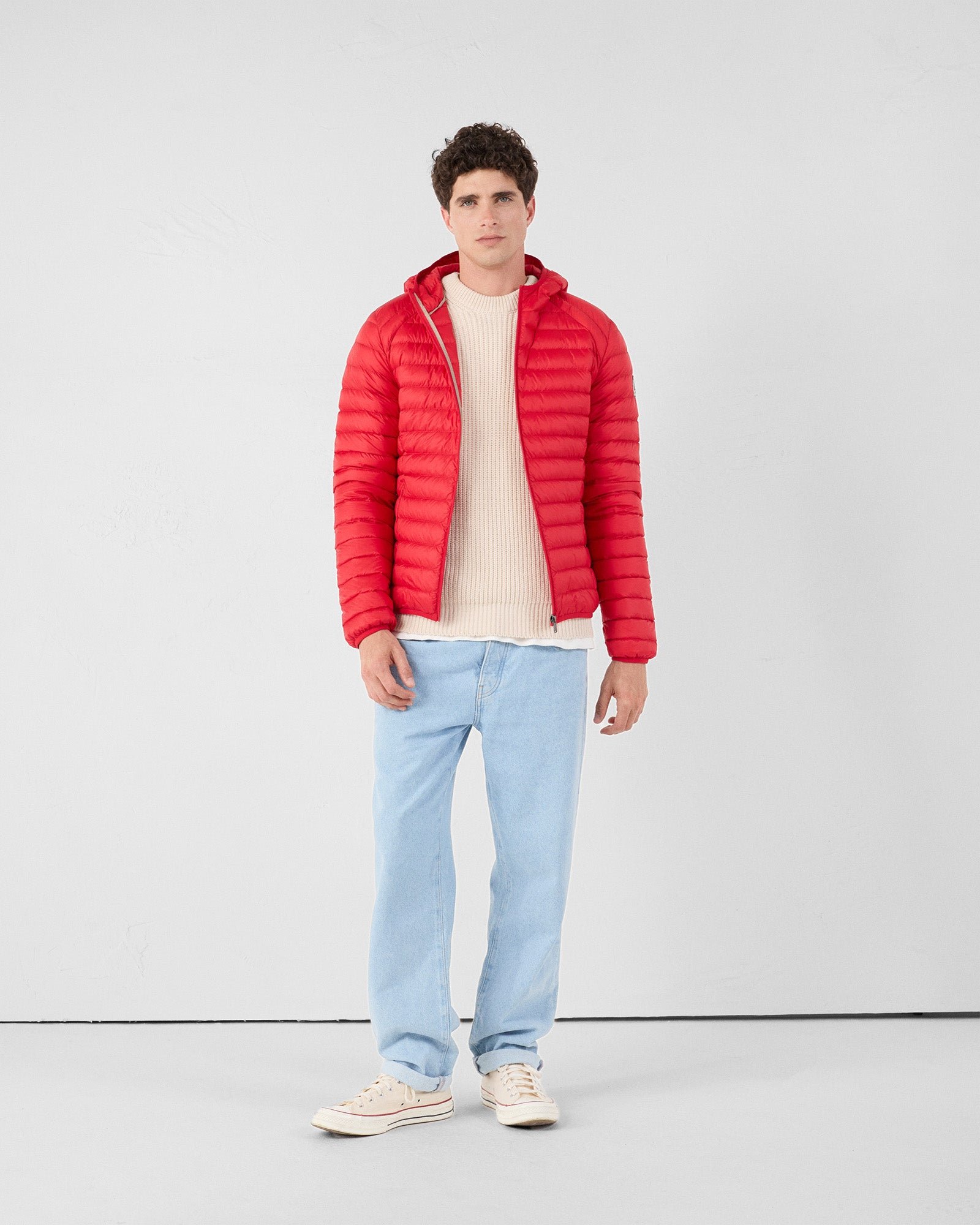 Lightweight hooded puffer jacket nico JOTT Red