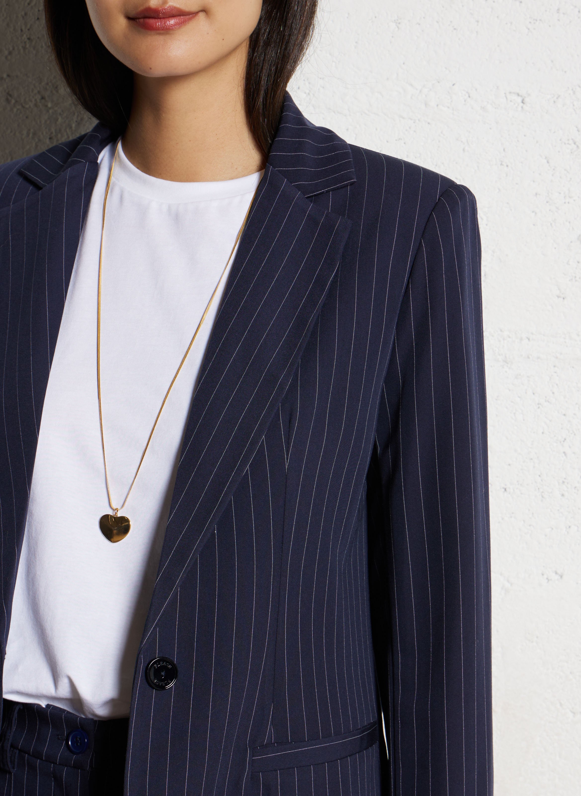 Veste tailleur droite à rayures tennis PLEASE Bleu