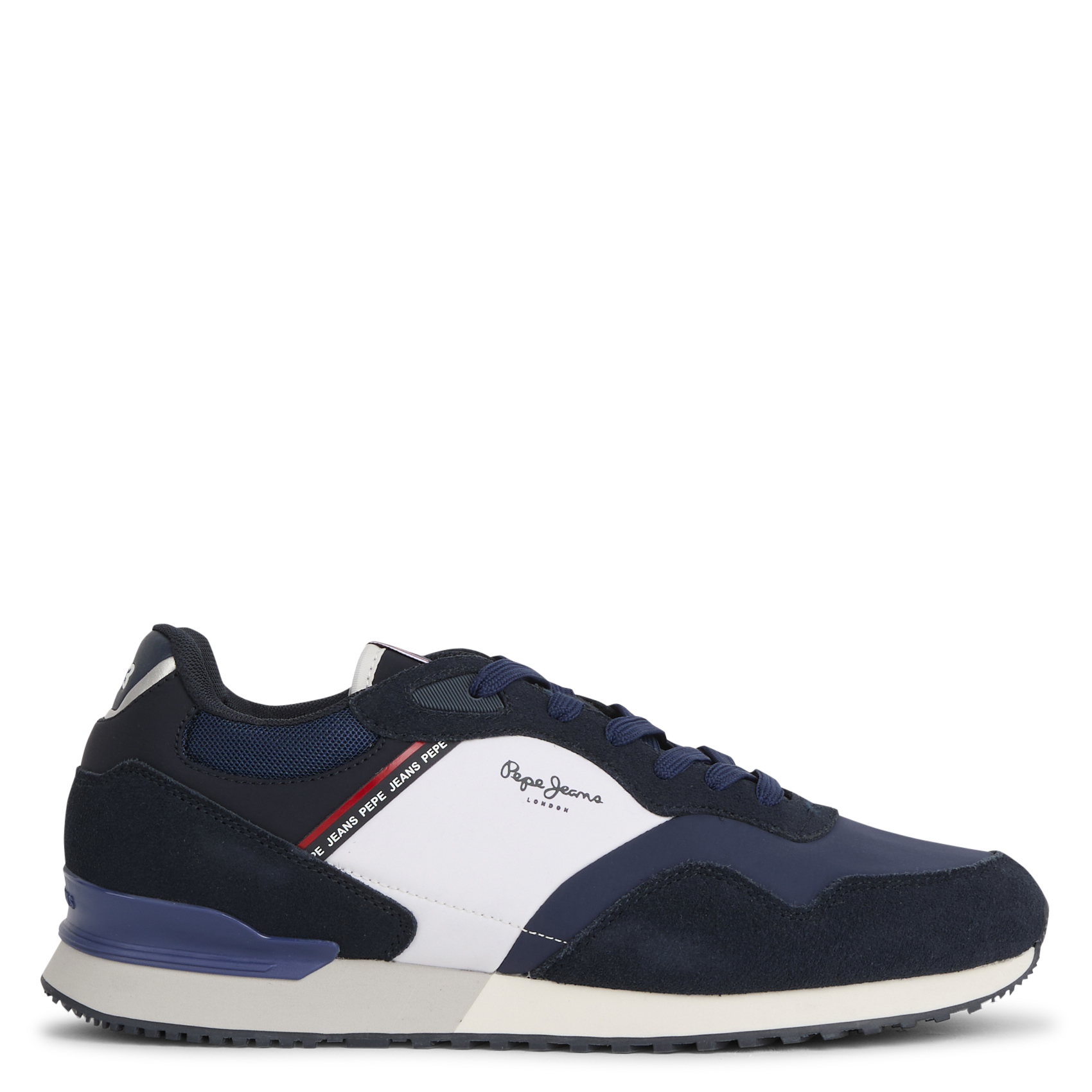 Dual-material low-top sneakers PEPE JEANS Blue