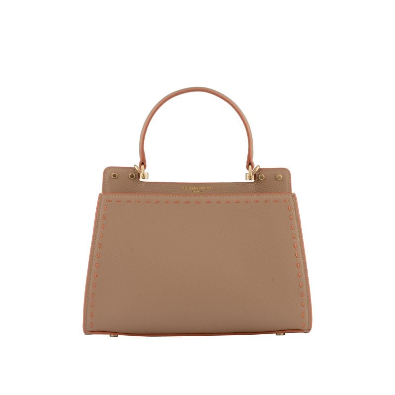 Handbag - cowhide leather POURCHET Brown