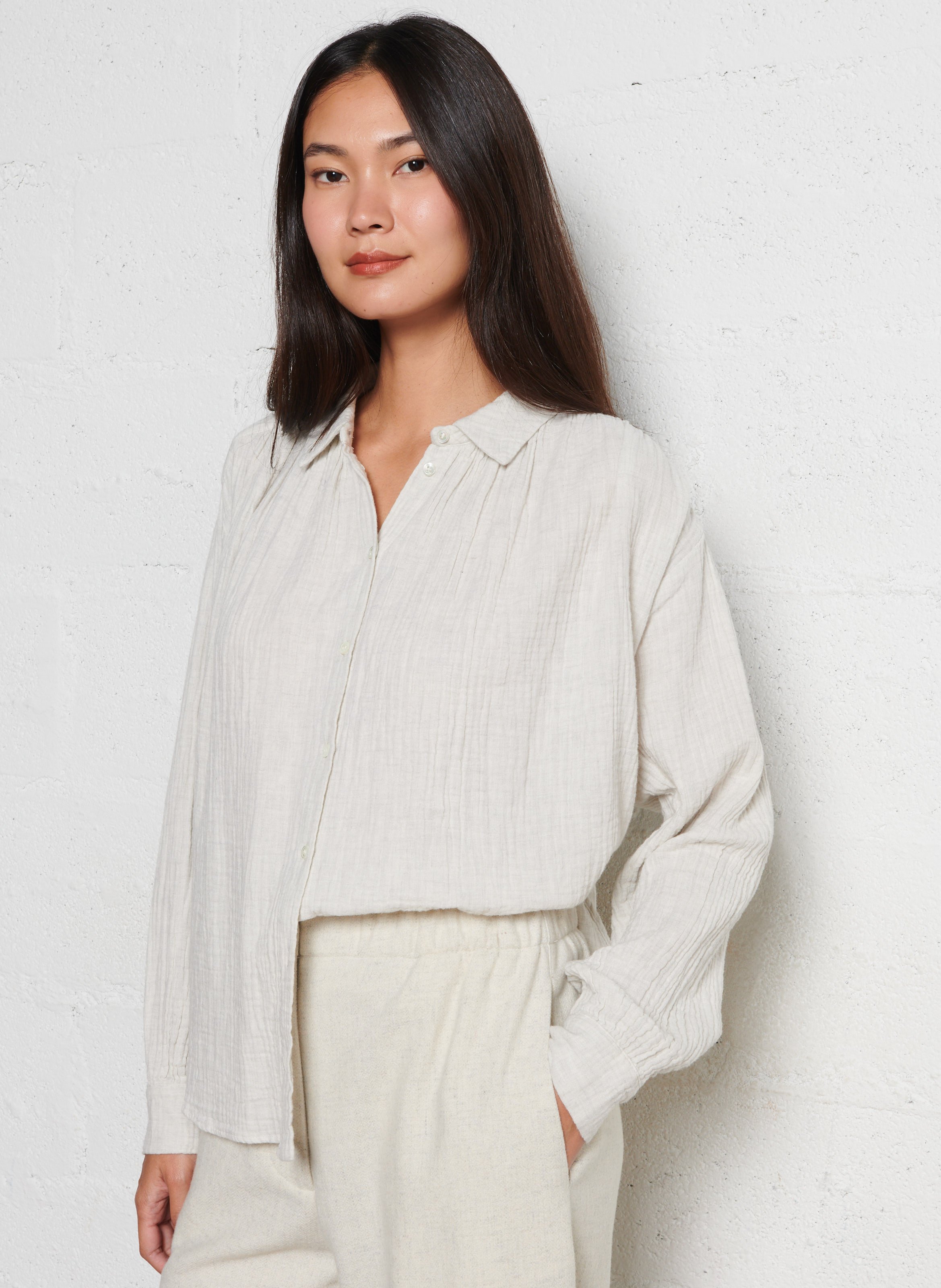 Chemise oversize col classique en coton MASSCOB Argent