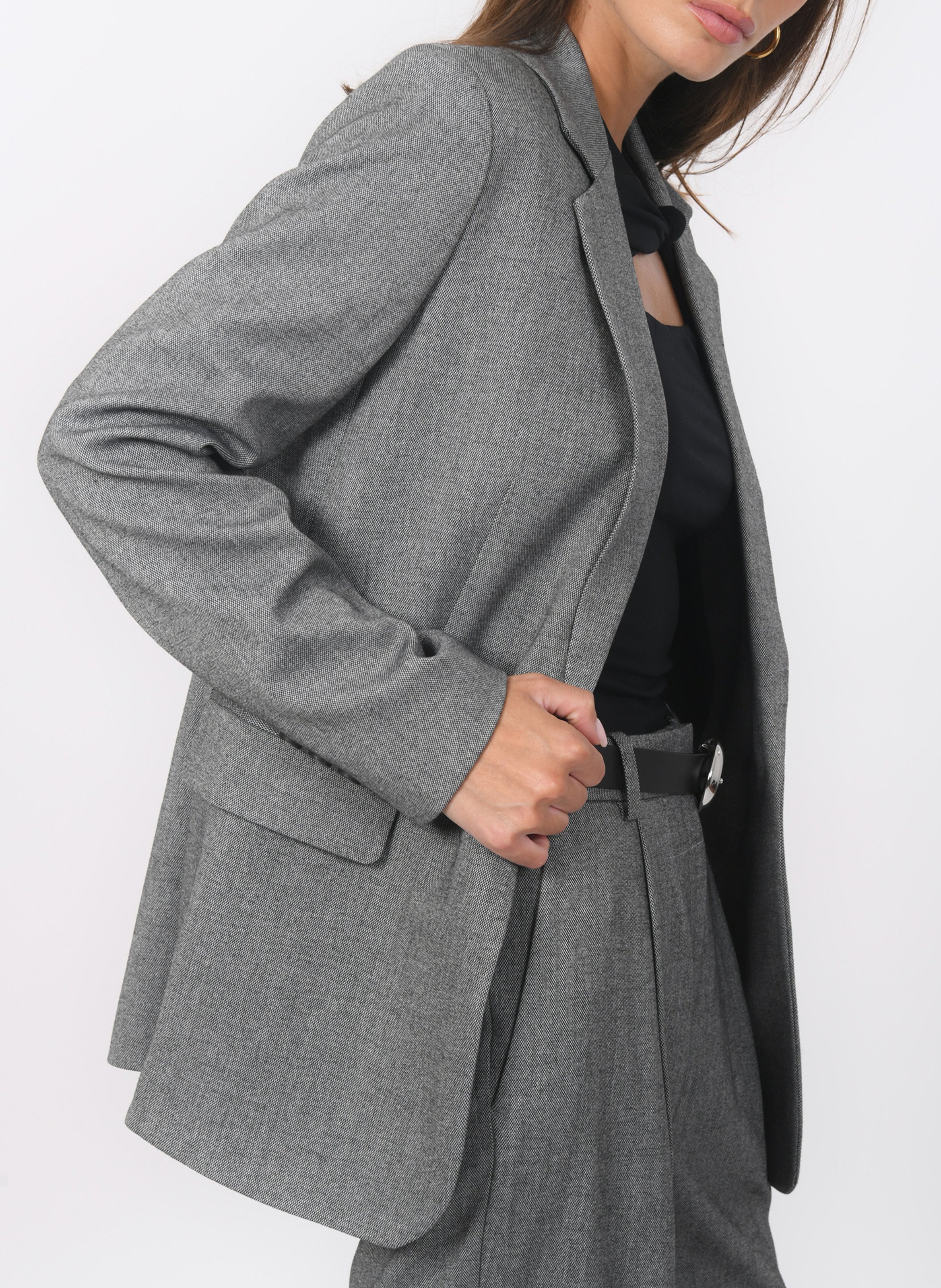 Veste de blazer ajustée chinée KOOKAI Gris