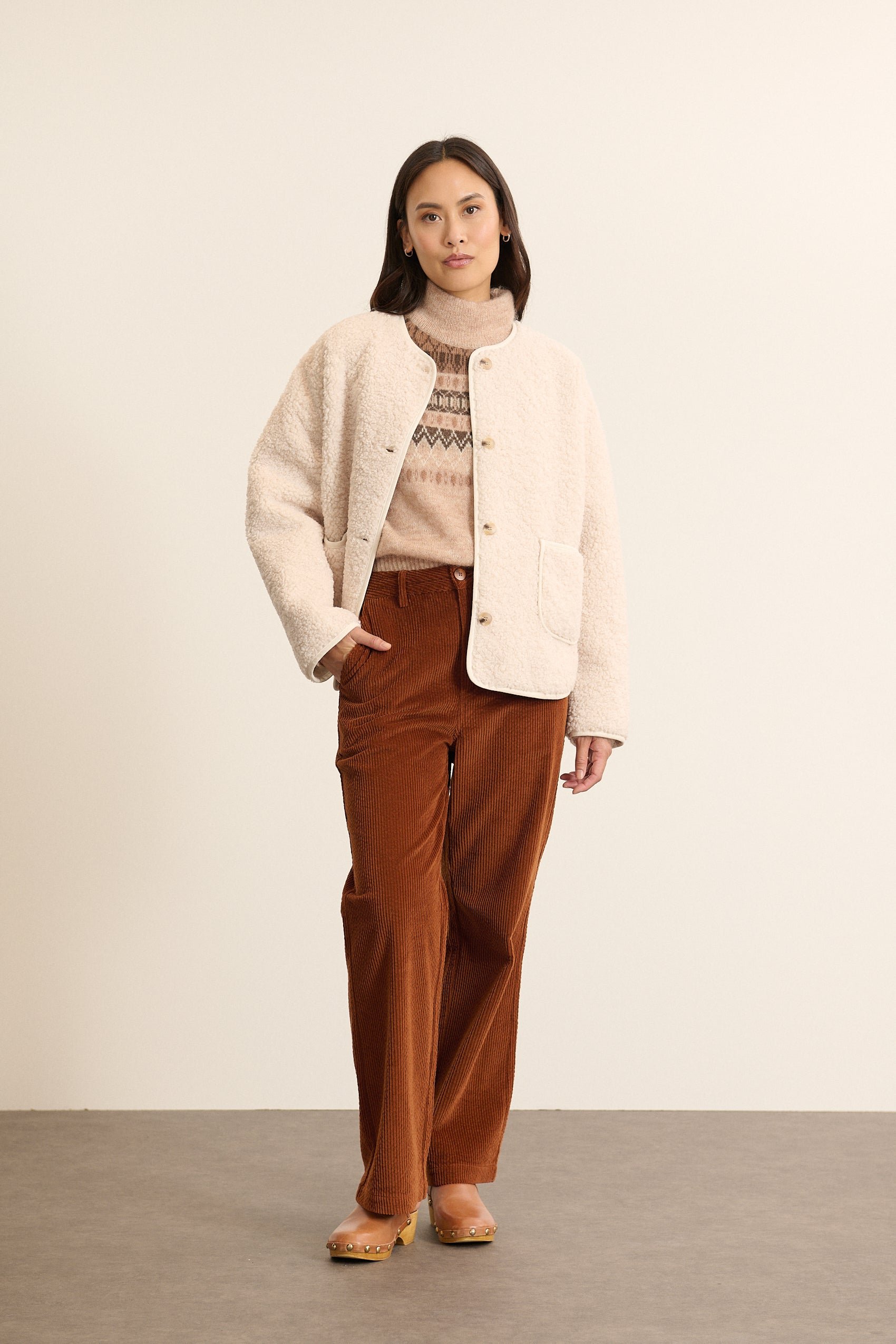 Short sheepskin coat GARANCE PARIS White