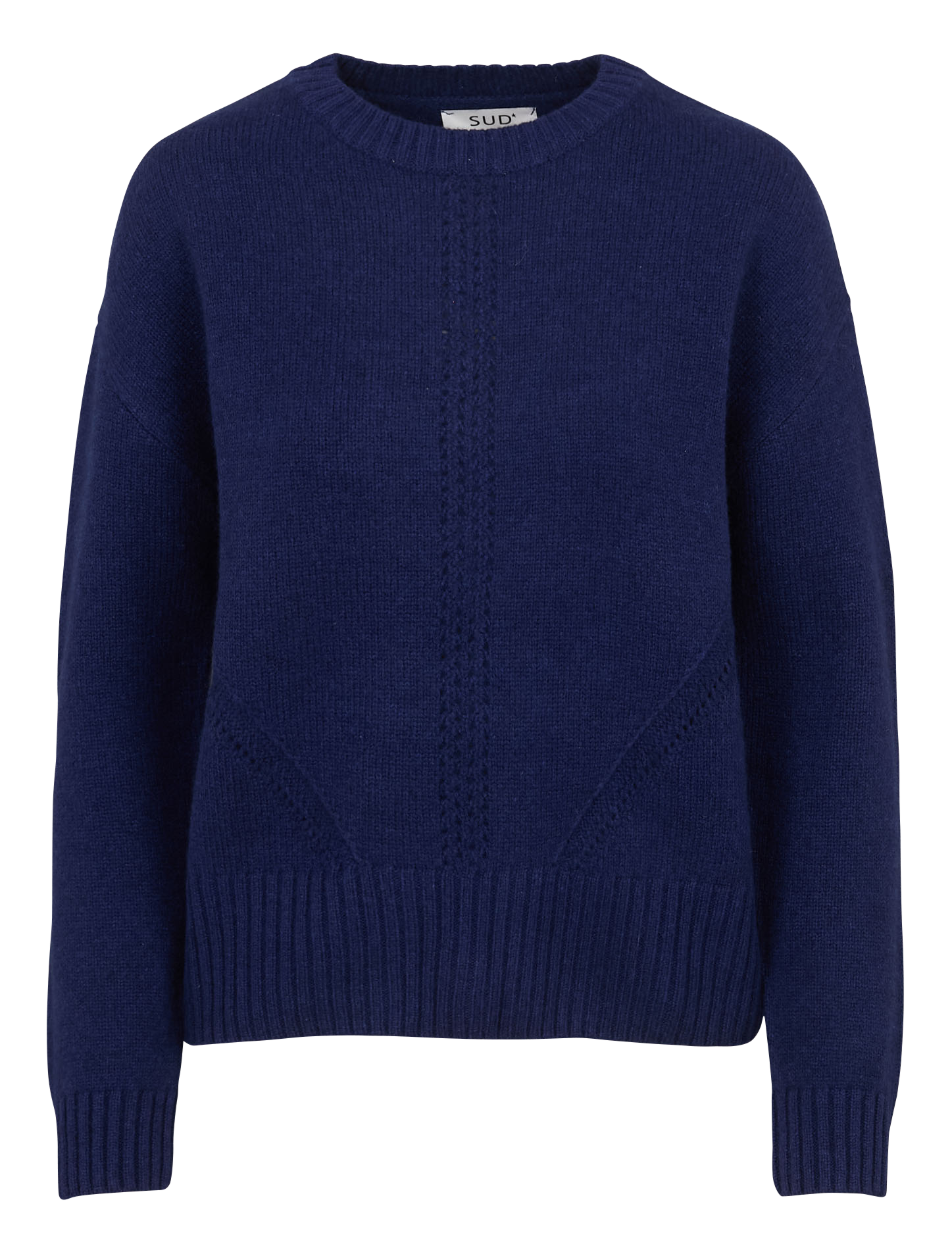 Pull col rond laine  SUD EXPRESS Bleu