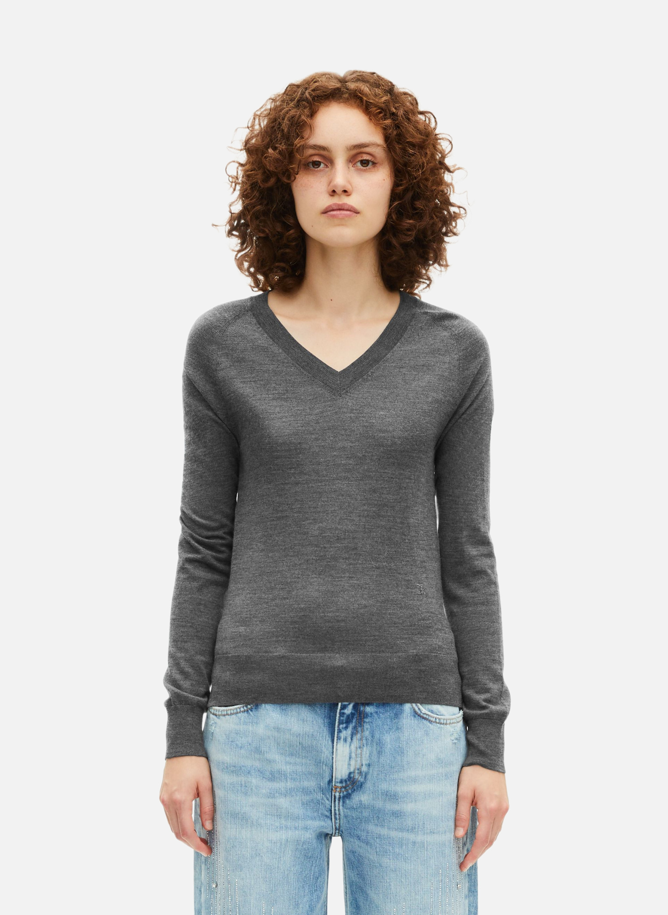 Bunelle wool V-neck sweater THE KOOPLES Grey