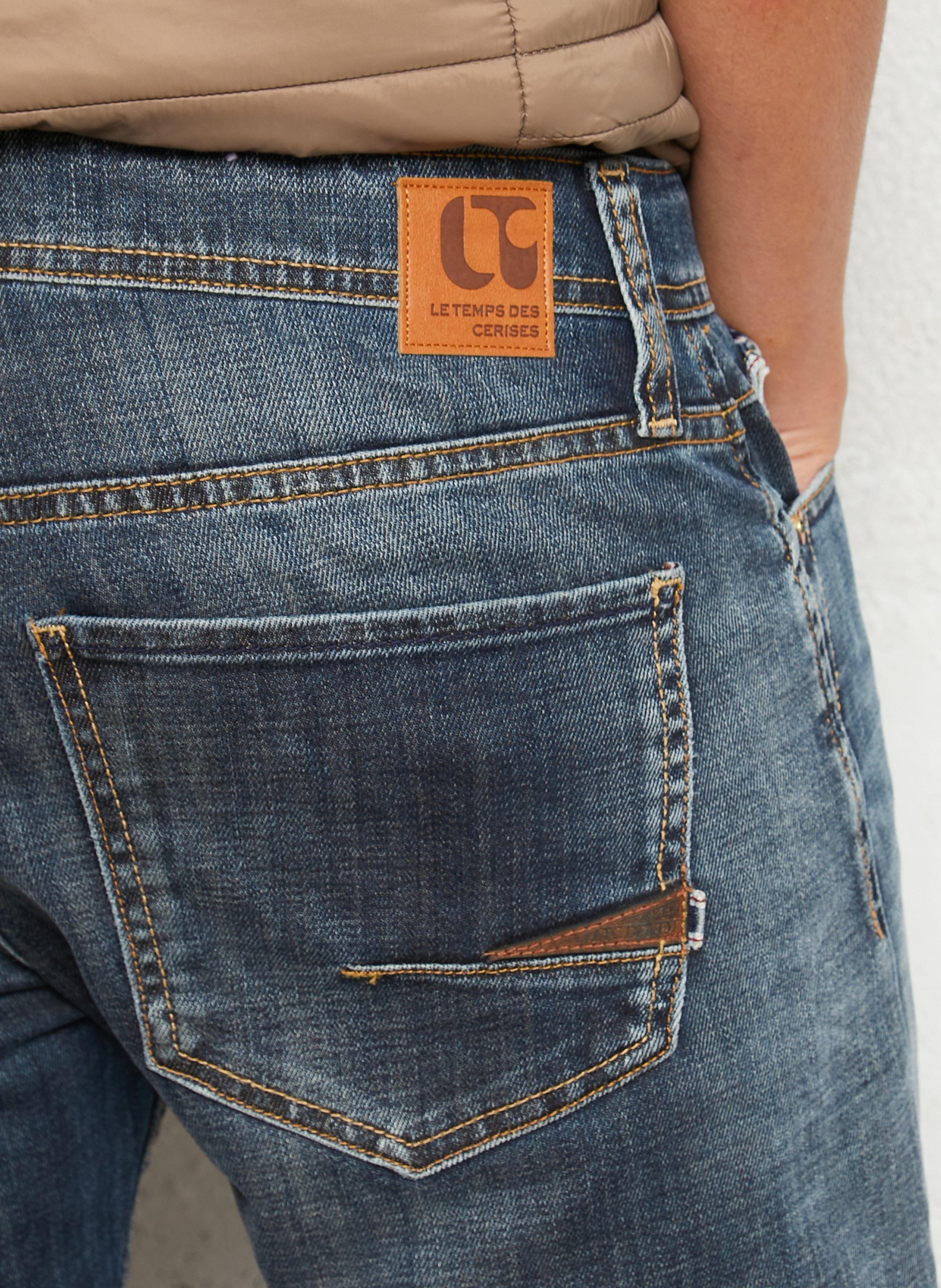 Fitted cotton blend jeans LE TEMPS DES CERISES Blue