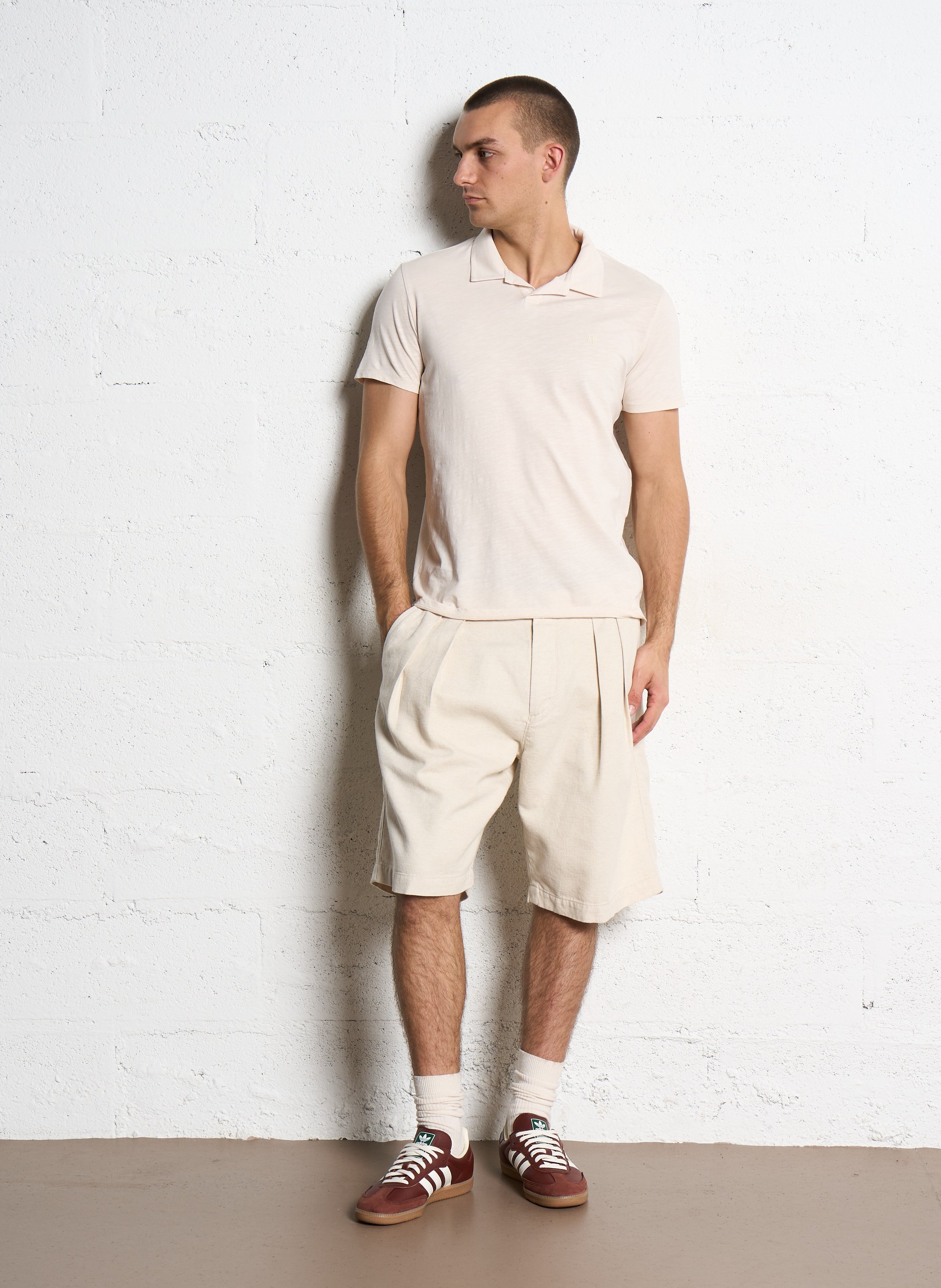 Polo manches courtes uni IKKS Blanc