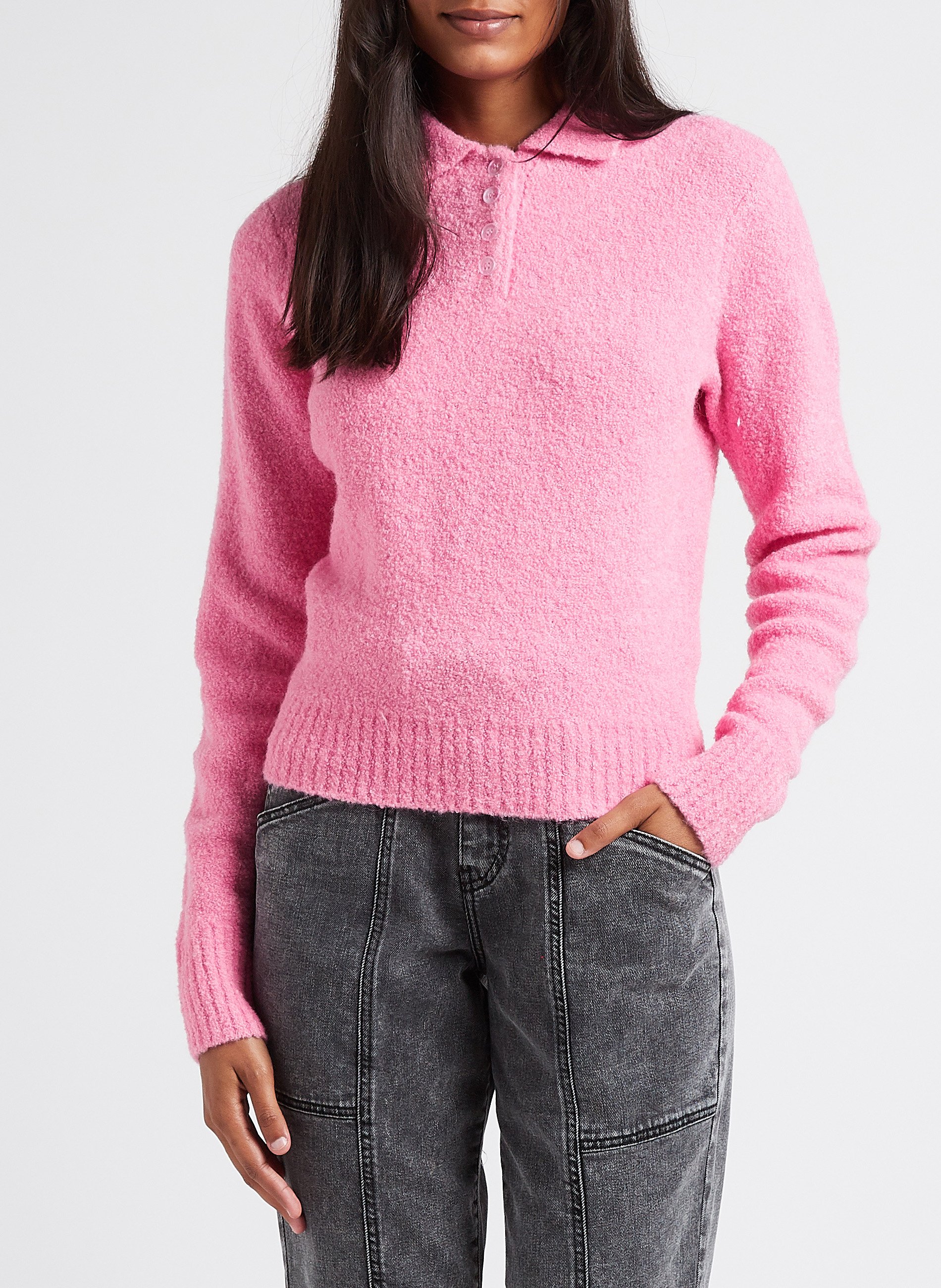 Trui met polokraagje | wolblend met alpaca SAMSOE SAMSOE Roze