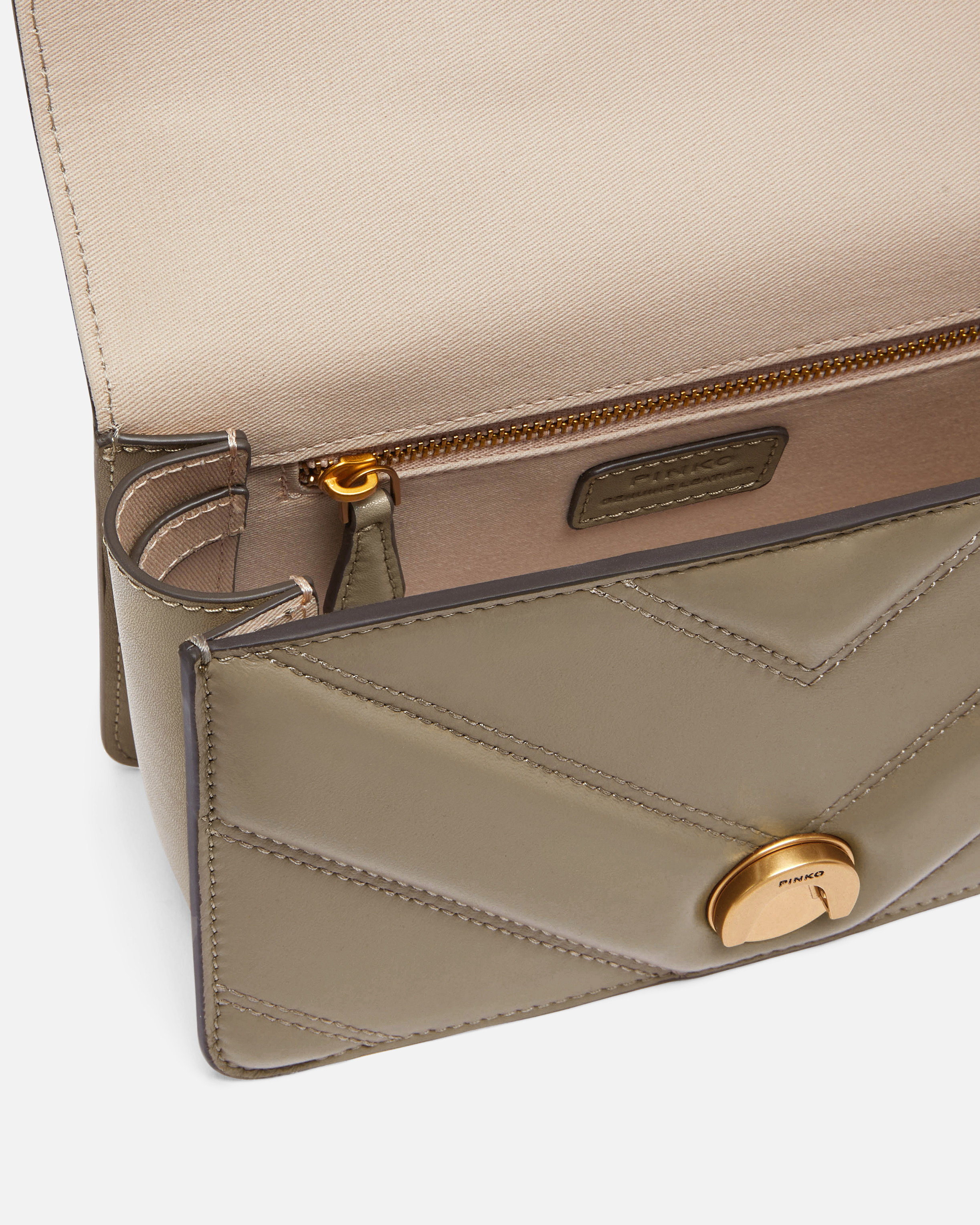 Small love bag one leather handbag PINKO Brown