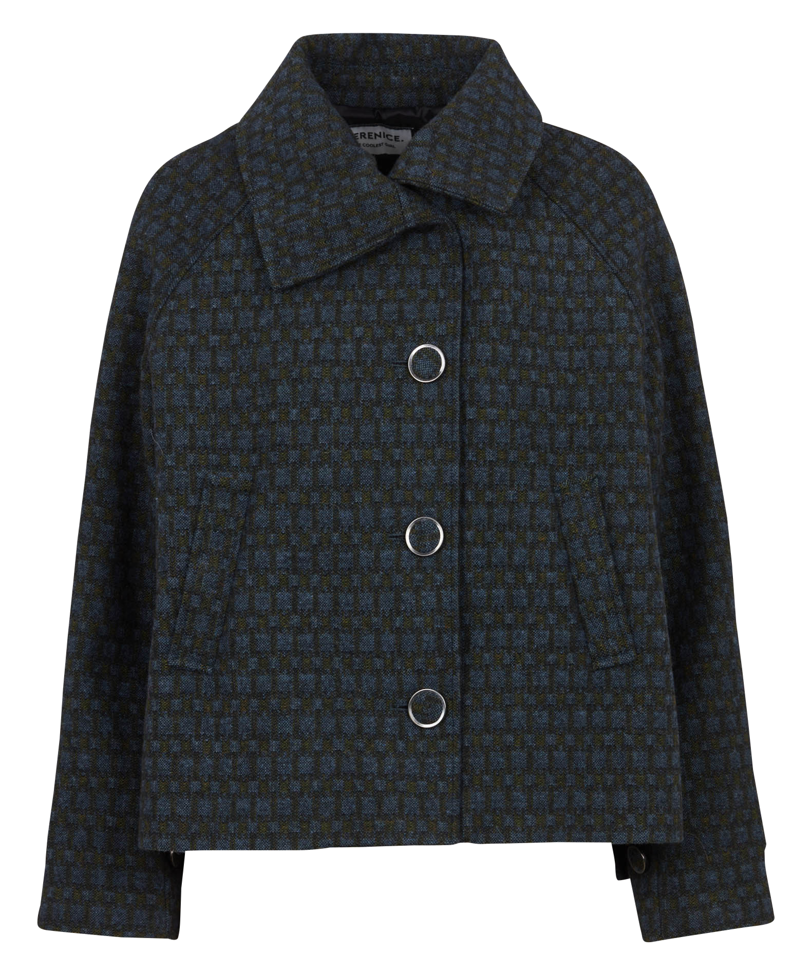 Classic-collar wool-blend jacket BERENICE Blue