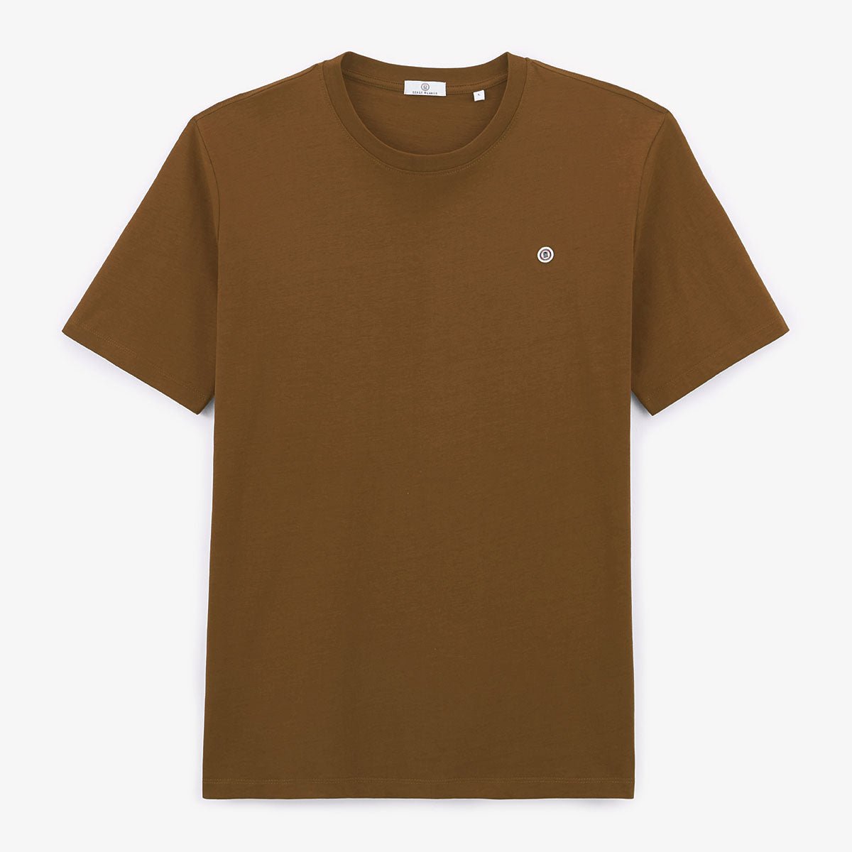 Short-sleeved cotton printed T-shirt SERGE BLANCO Brown