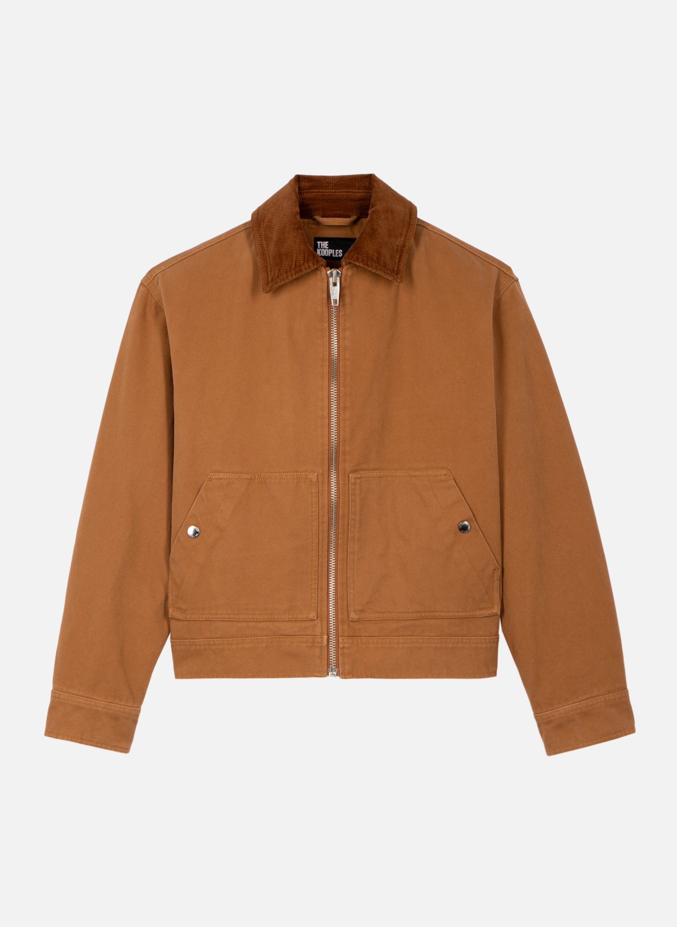 Embroidered cotton back jacket THE KOOPLES Brown