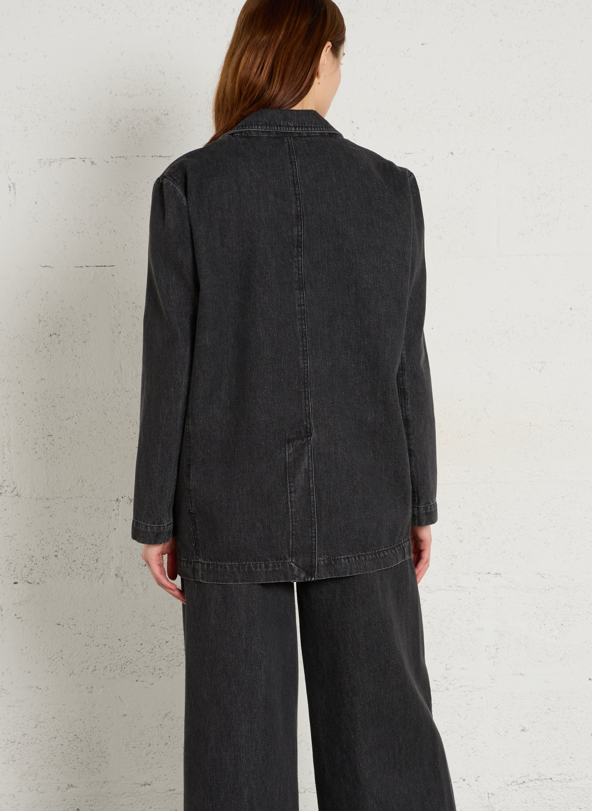 Veste tailleur en jean en coton bio RUE DE TOKYO Noir
