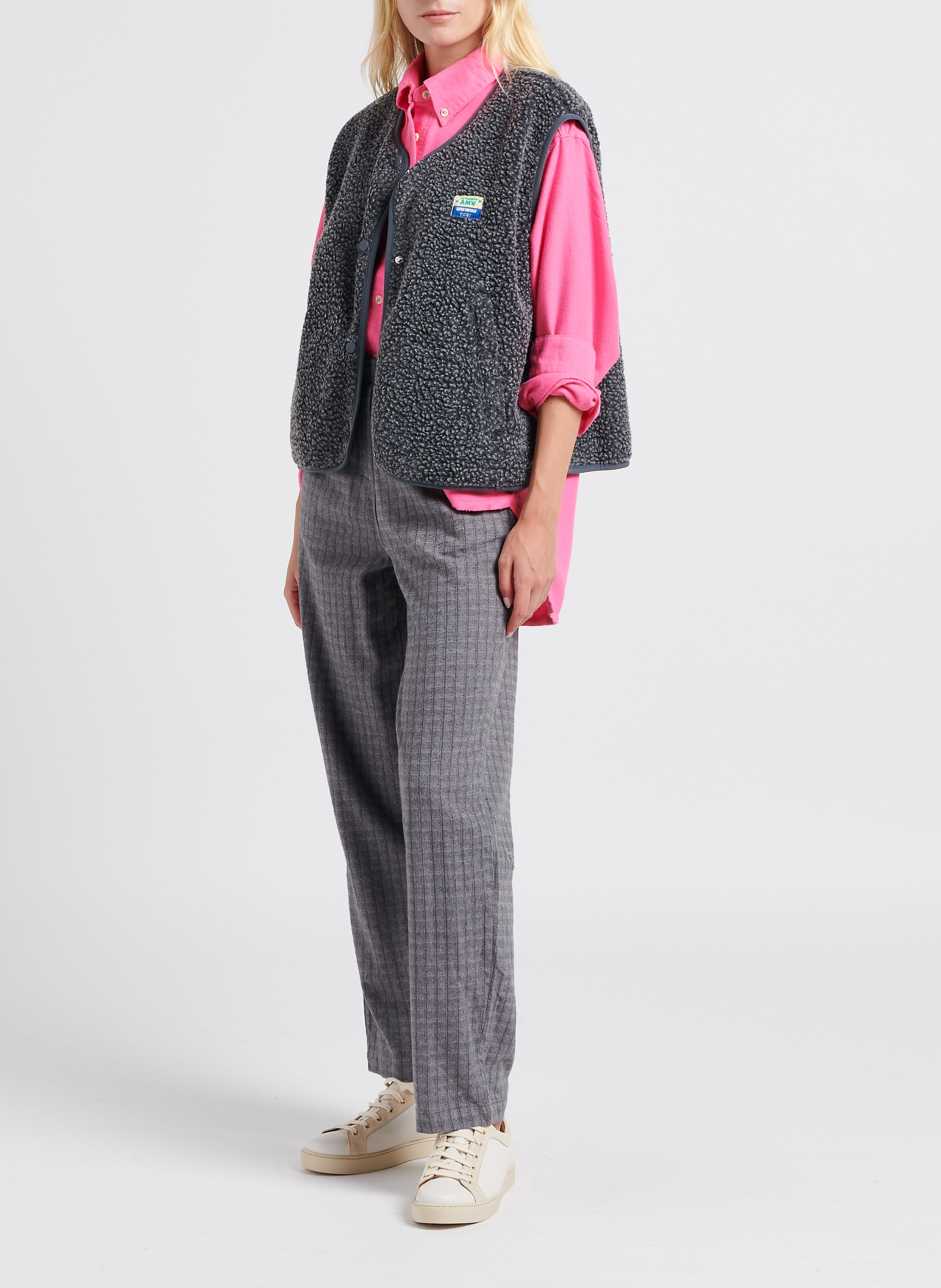 Weste aus Sweatstoff mit Rundhalskragen AMERICAN VINTAGE Grau