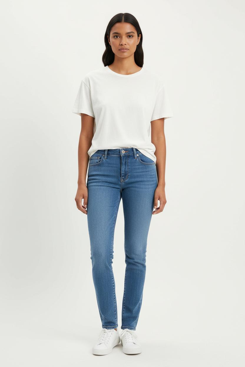 Cropped slim jeans with studs LEVI'S - Seconde main Blue
