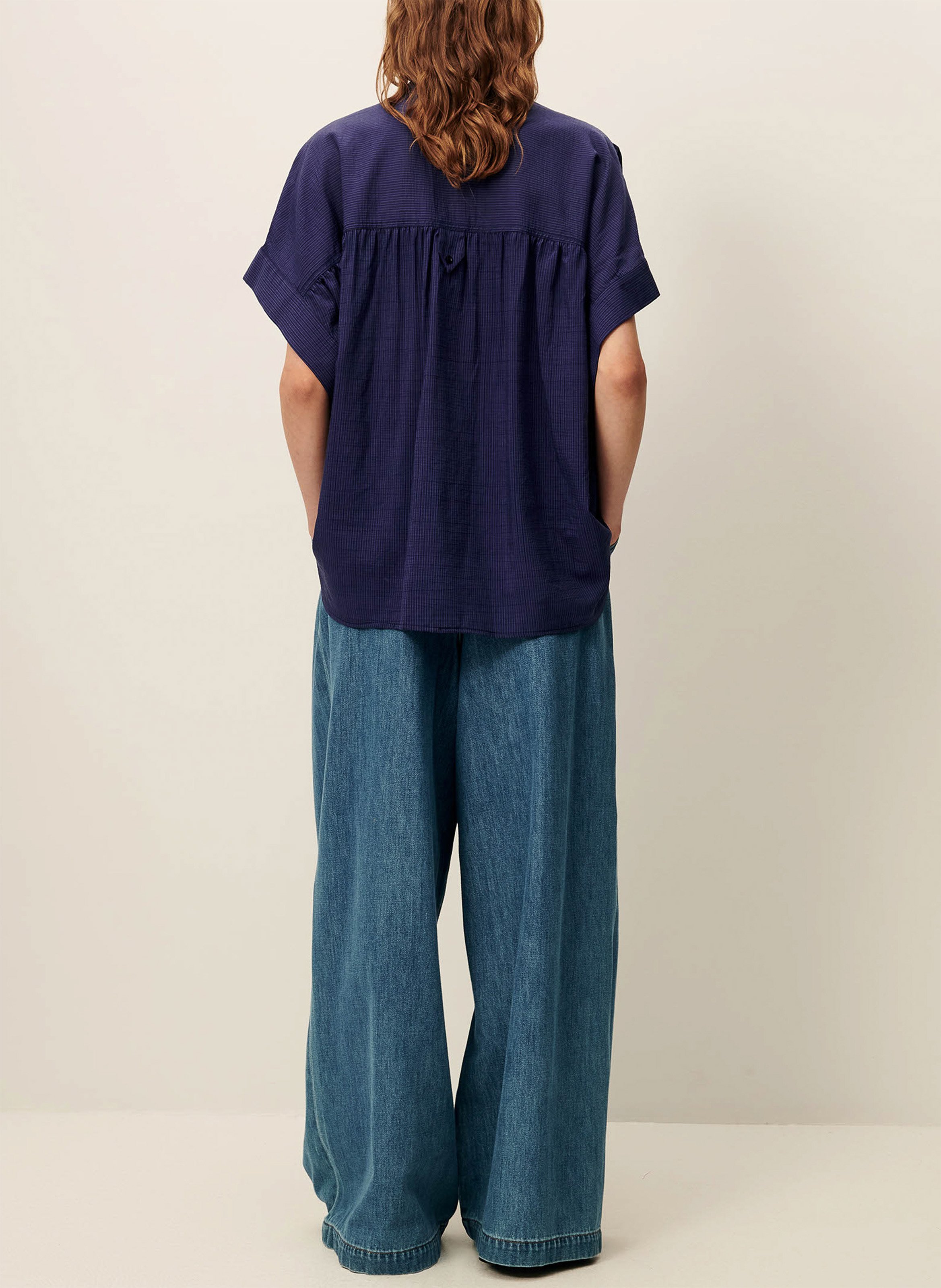 Blouse met ronde hals en strepen SESSUN Blauw