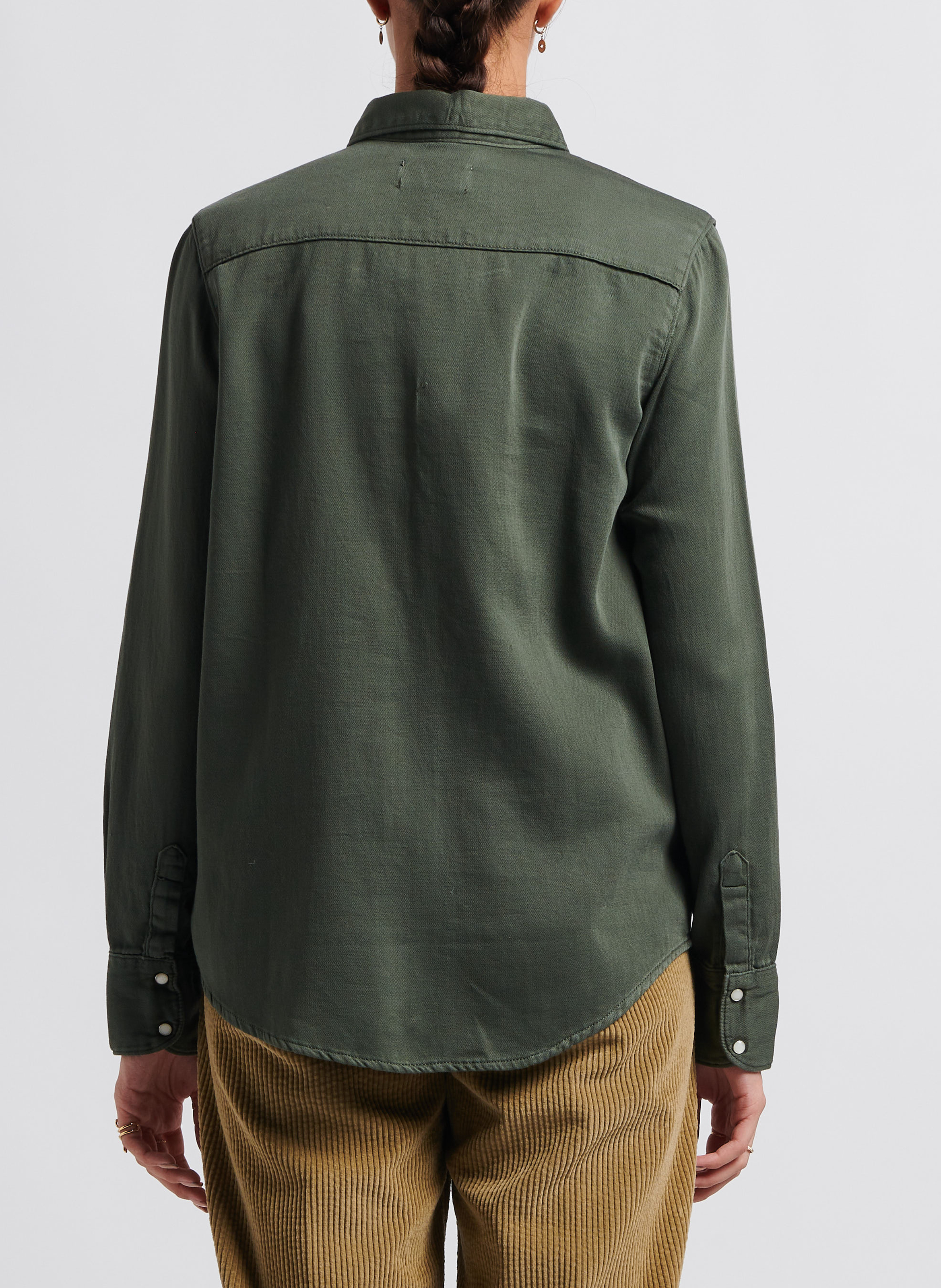Chemise droite col classique en coton ACQUAVERDE Vert
