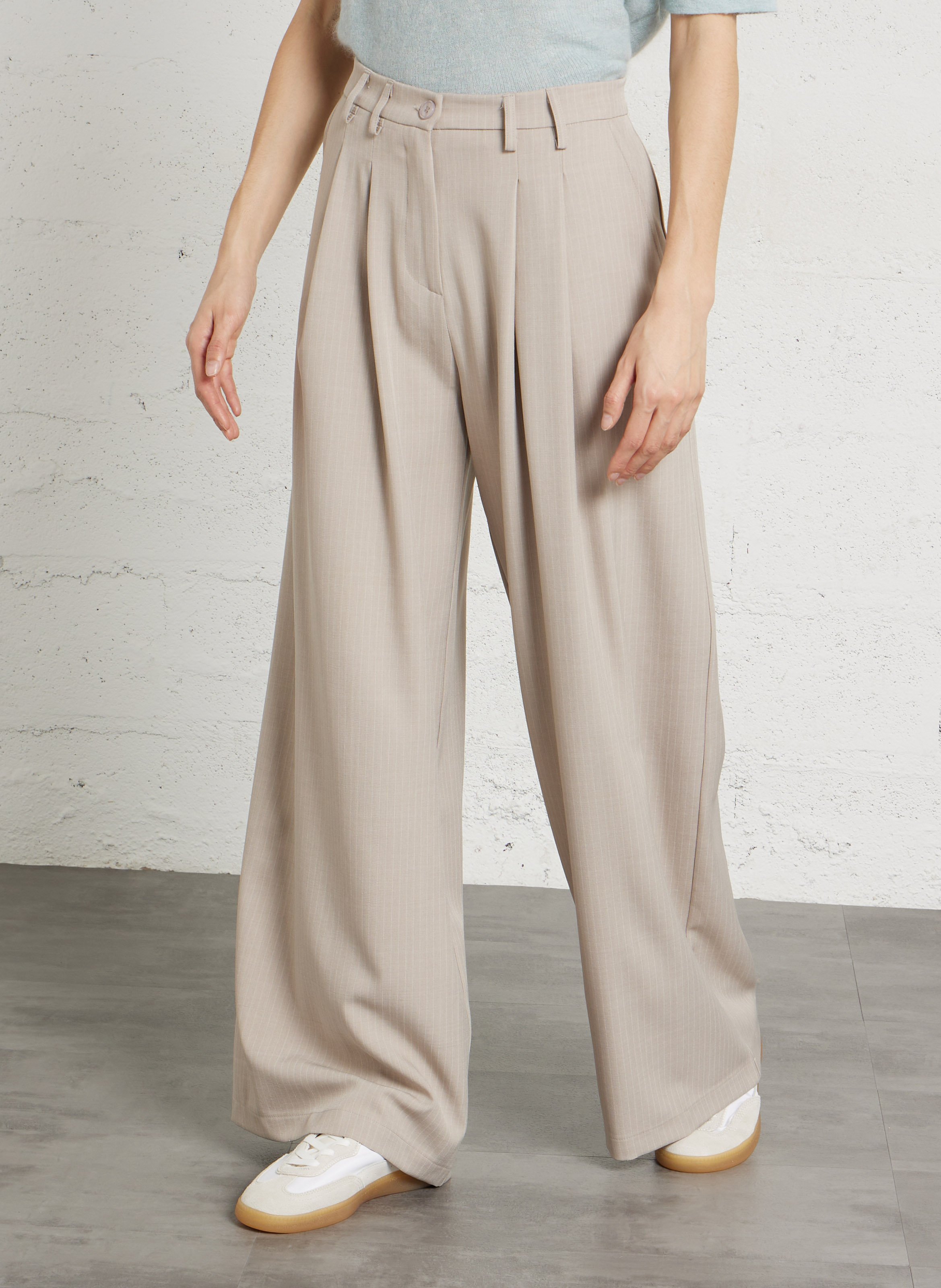 Wide trousers PLEASE Beige