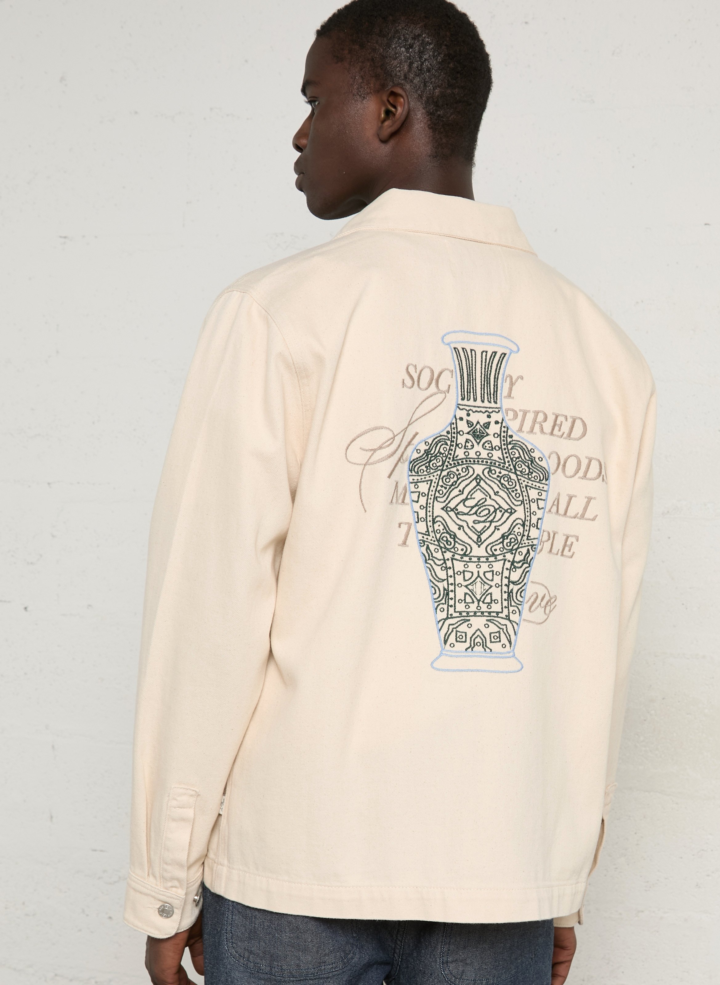 Straight-cut organic cotton shirt with classic collar LES DEUX Beige