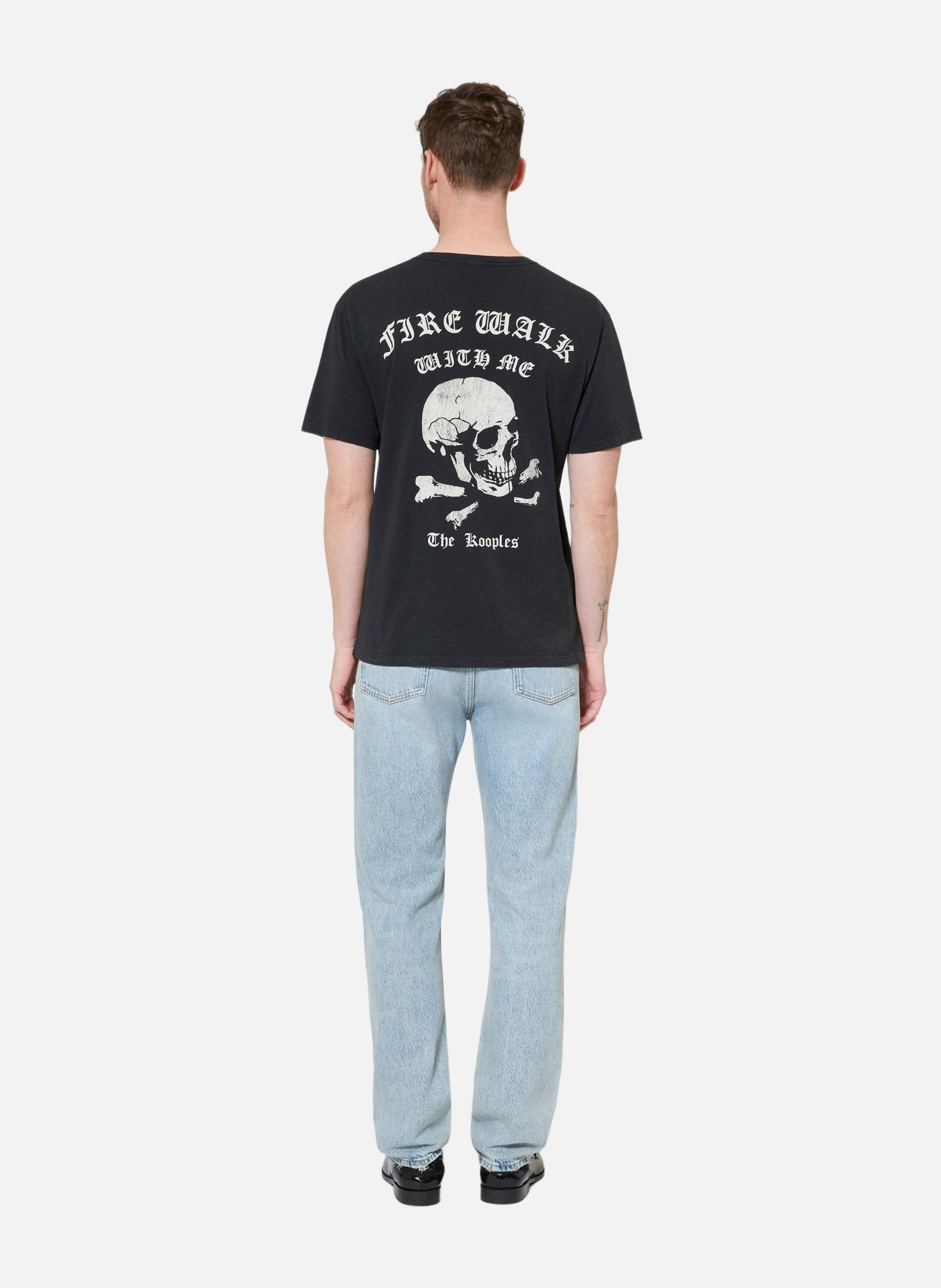 T-shirt with skull screen print THE KOOPLES Black
