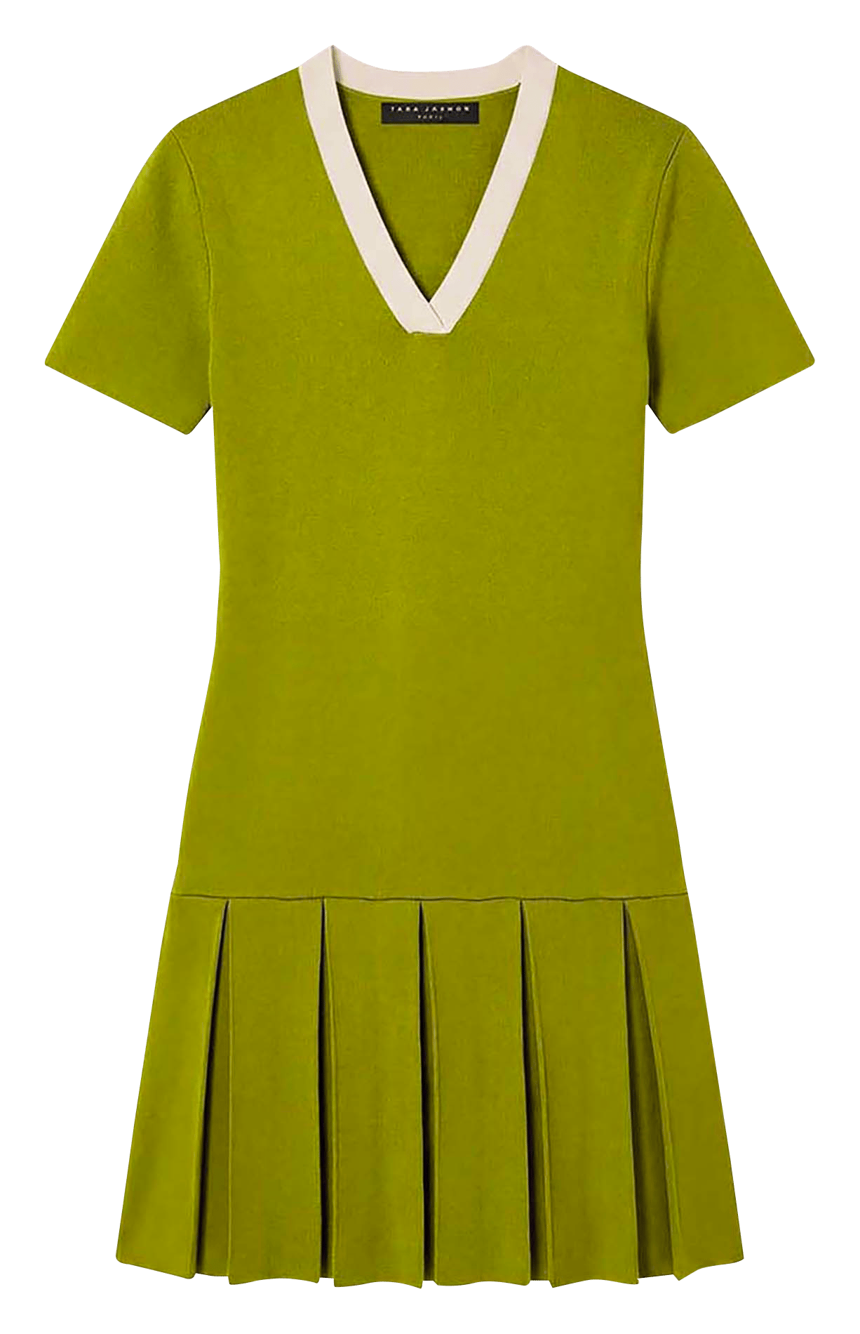 Robe courte plissée manches courtes  TARA JARMON Vert