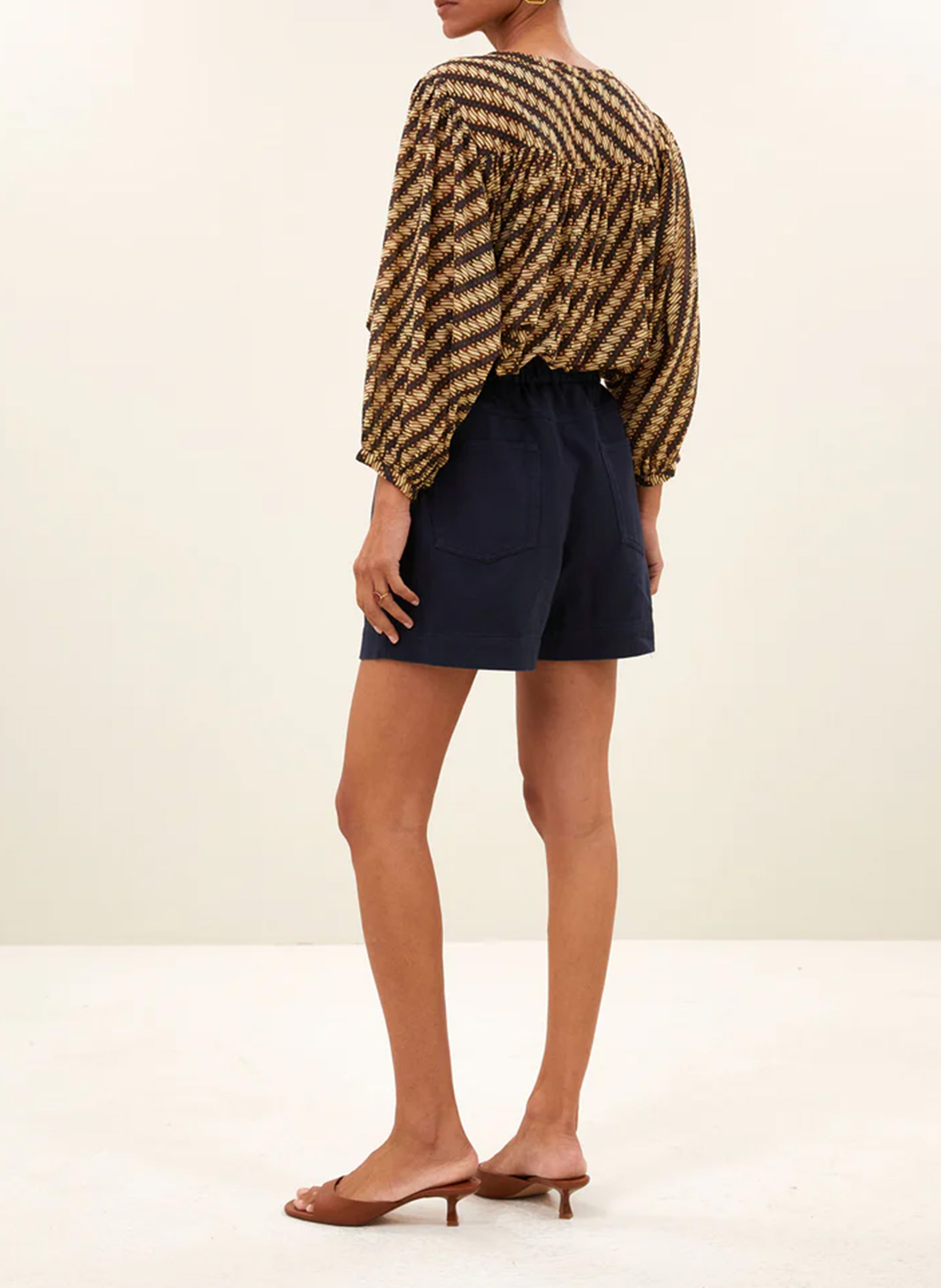 Recht, katoenen short BY BAR Blauw