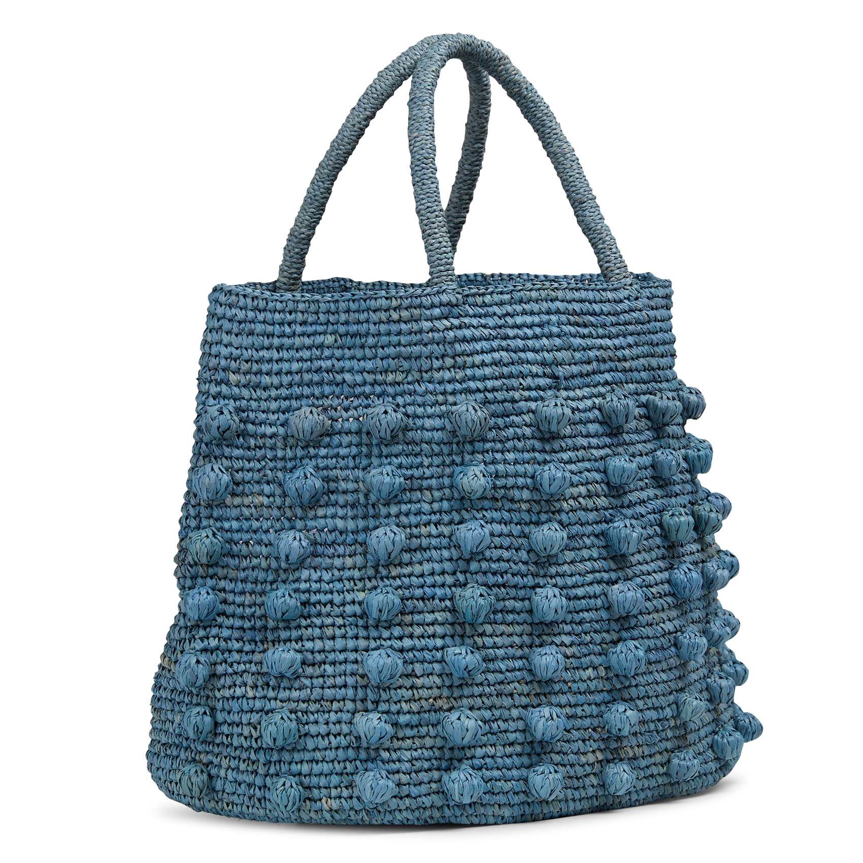 Borsa a mano in rafia CAMALYA Blu