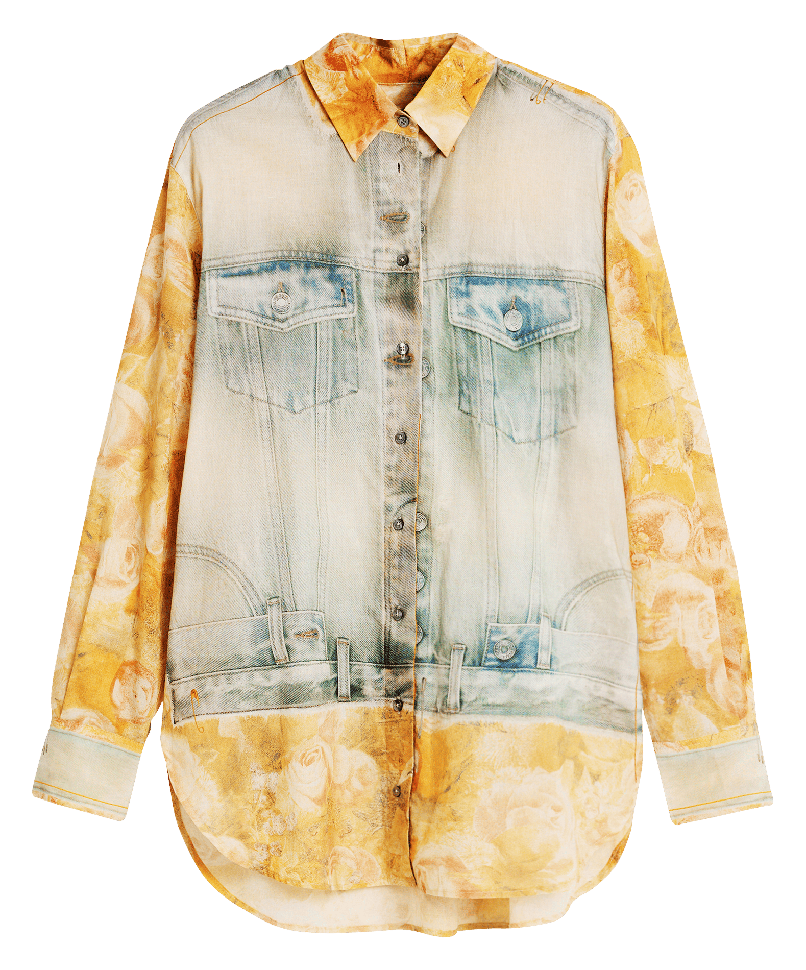 Chemise ample imprimée en coton DESIGUAL Jaune