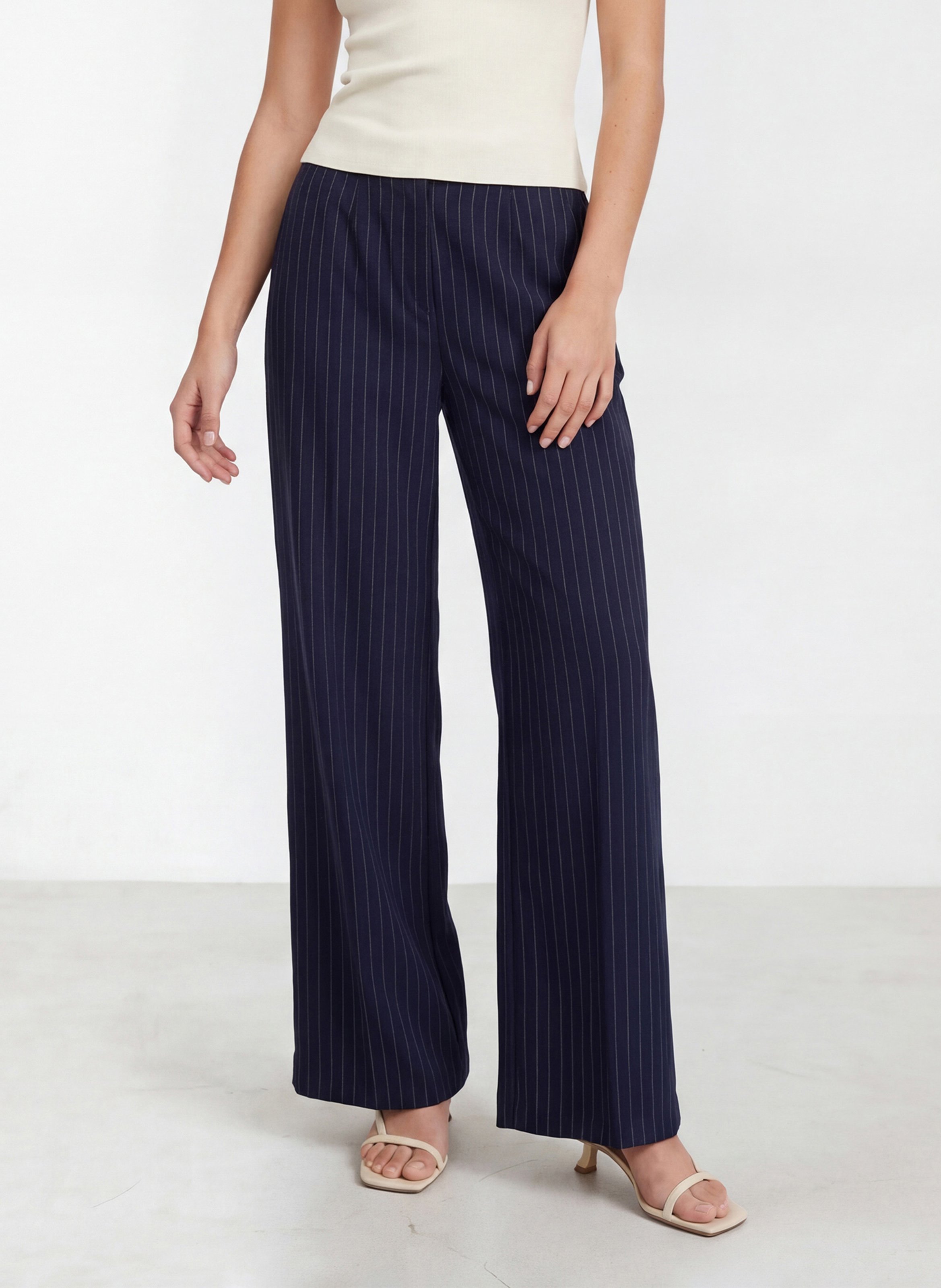 Pantalon large à rayures KOOKAI Bleu