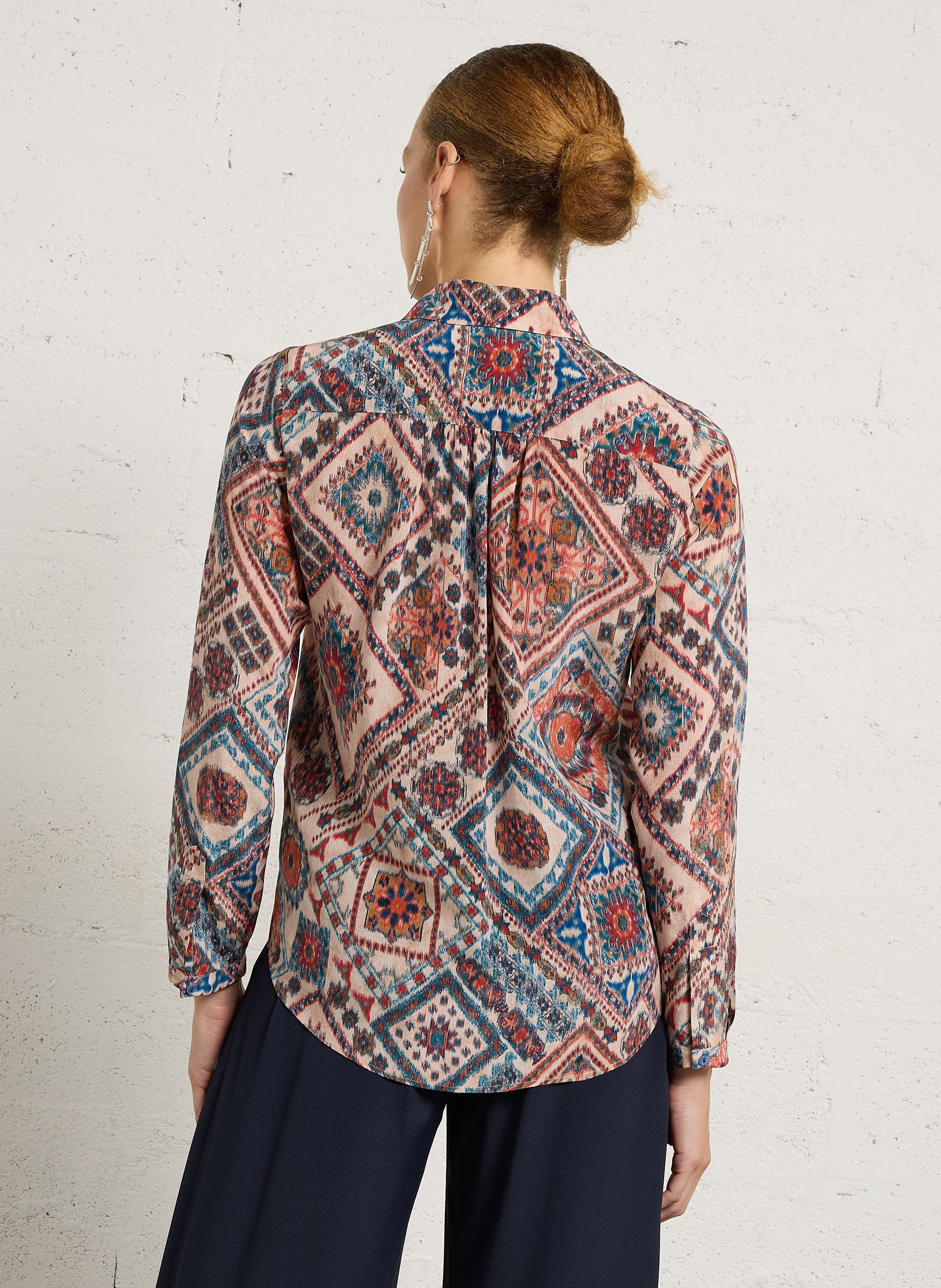 Bedruckte Seidenbluse MOMONI Rosa