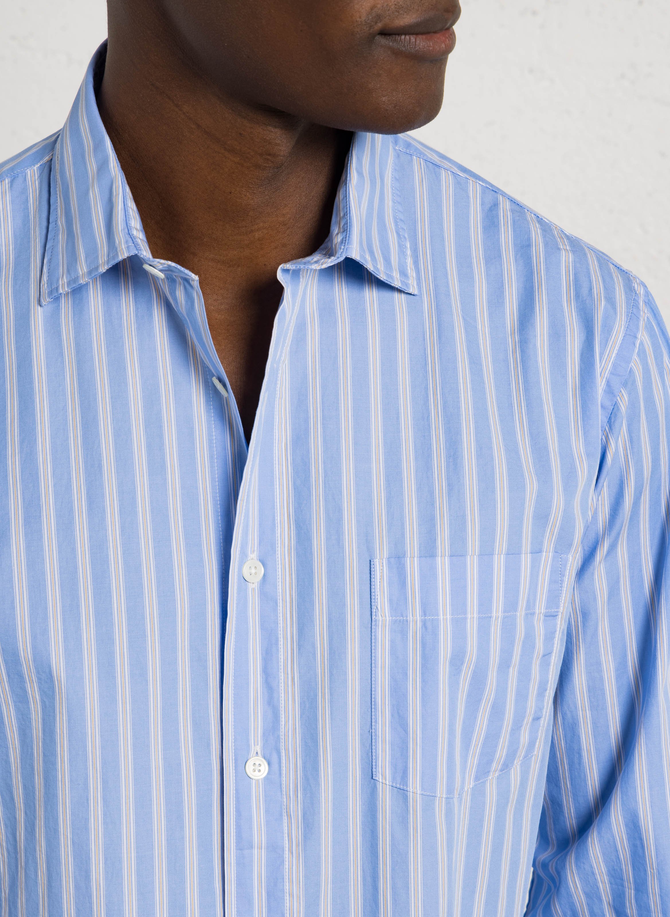 Gestreepte blouse met klassieke kraag HARTFORD Blauw