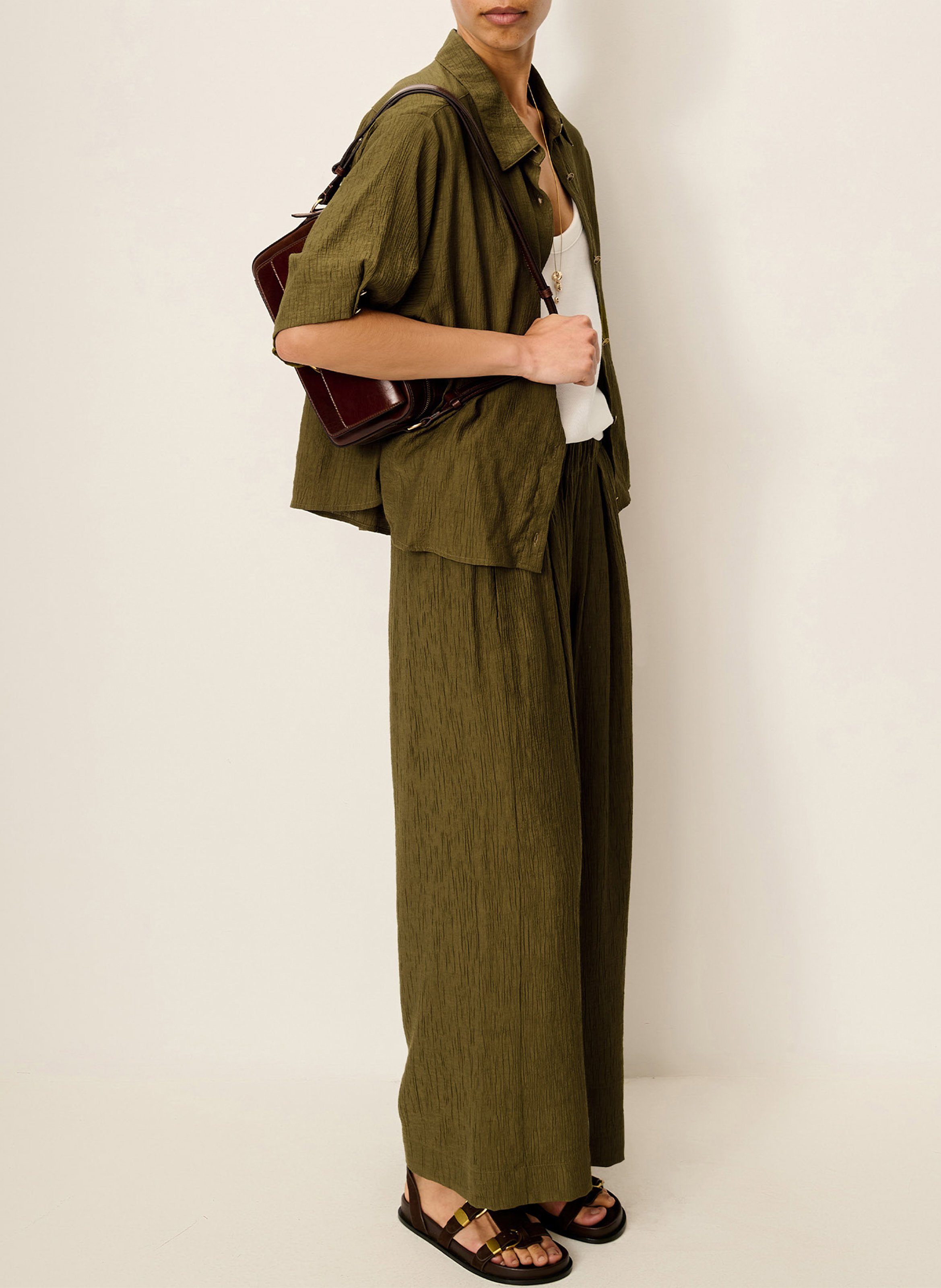 Bedrucktes Hemd mit klassischem Kragen SESSUN Khaki