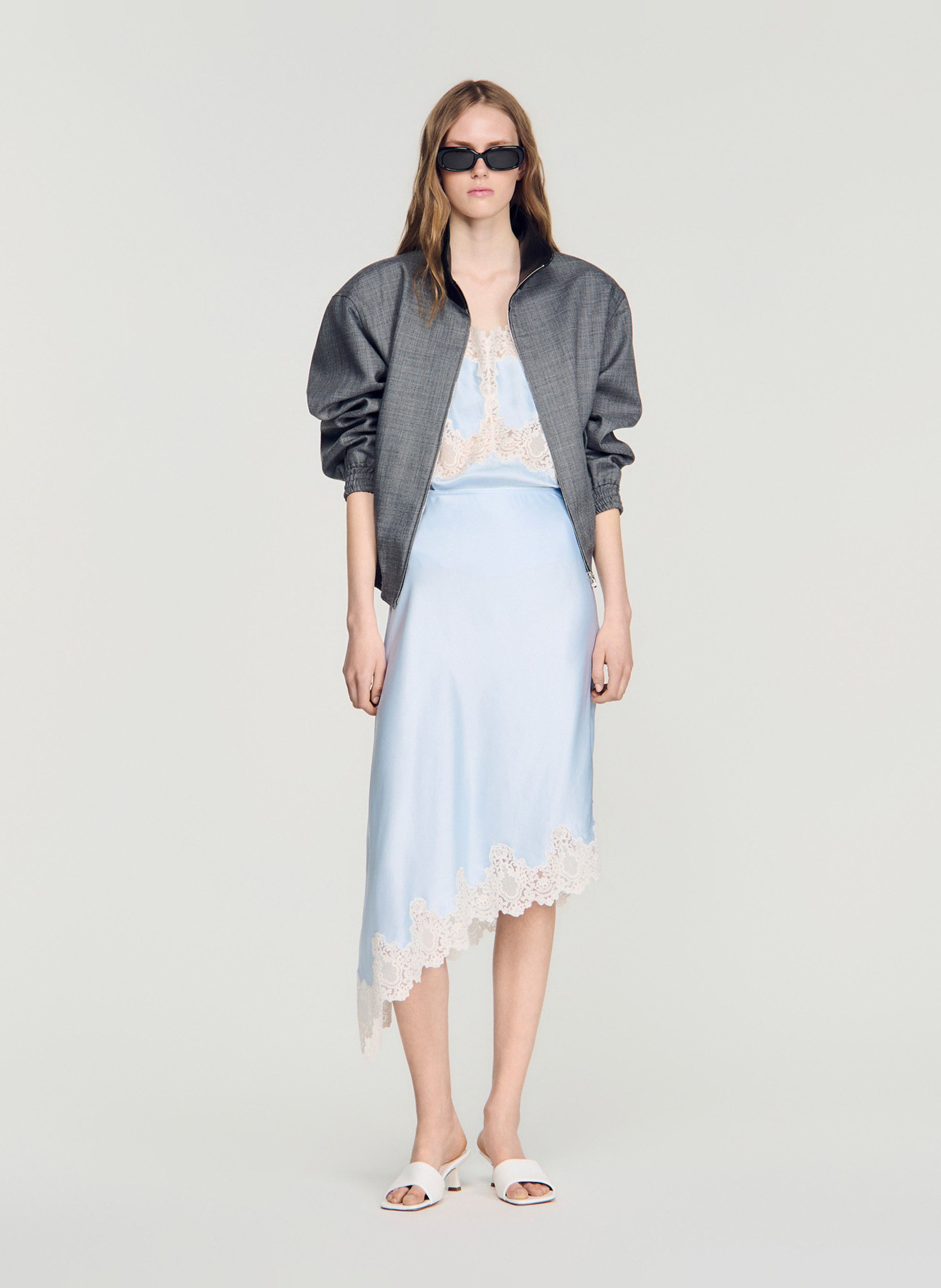 Asymmetrische, halflange rok SANDRO Blauw