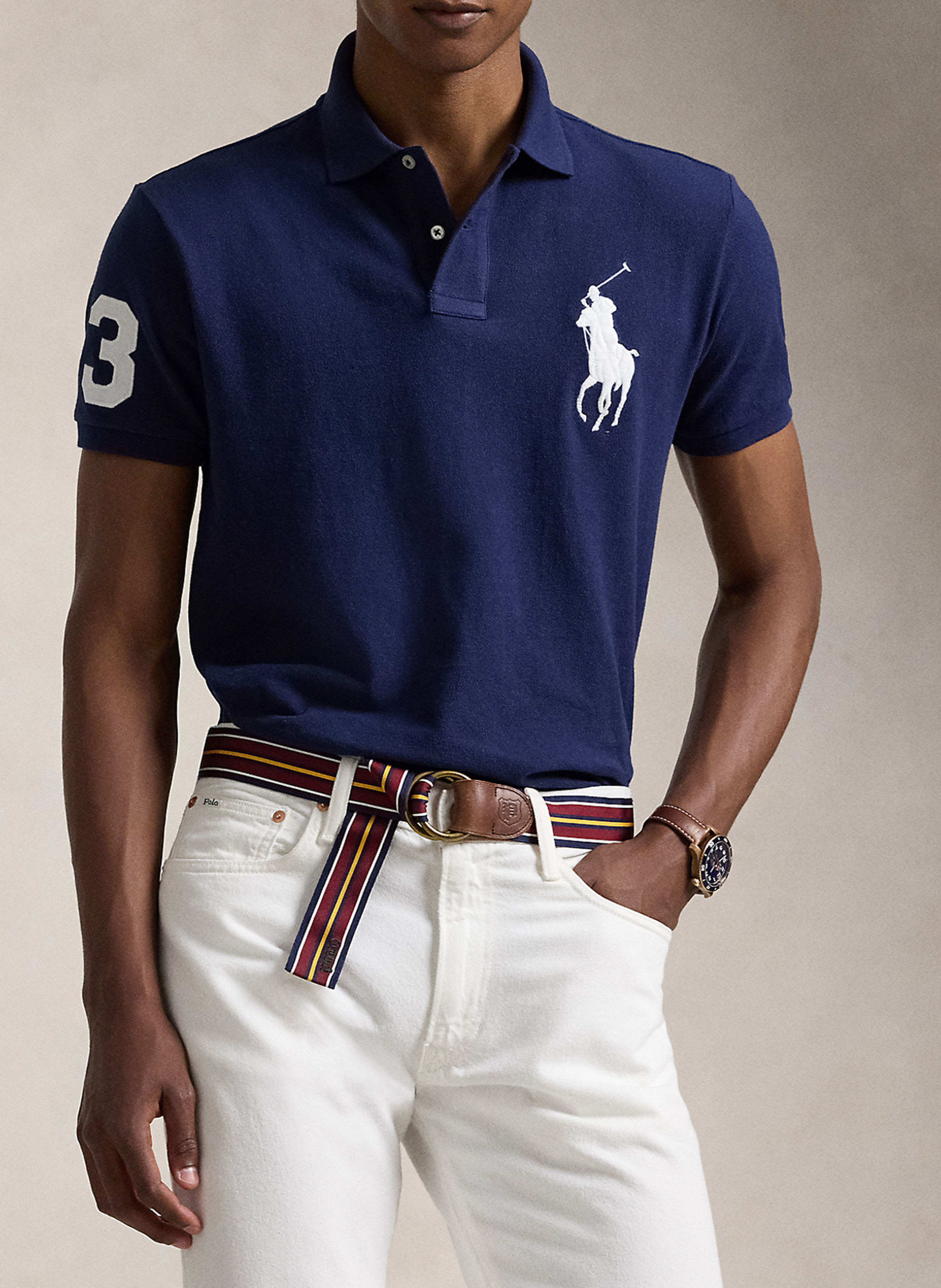 Gesticktes Slim-Fit-Poloshirt aus Baumwolle POLO RALPH LAUREN Blau