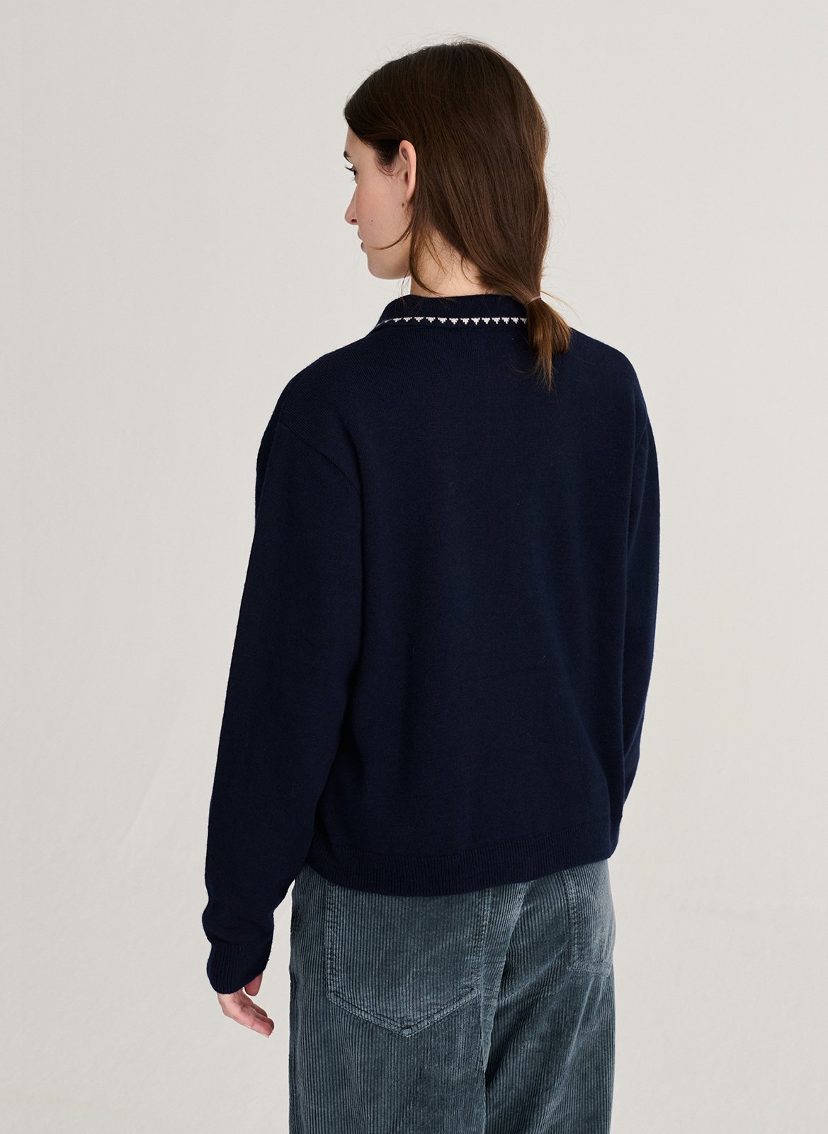 Ruim gebreid vest met borduursels BOBO CHOSES Blauw