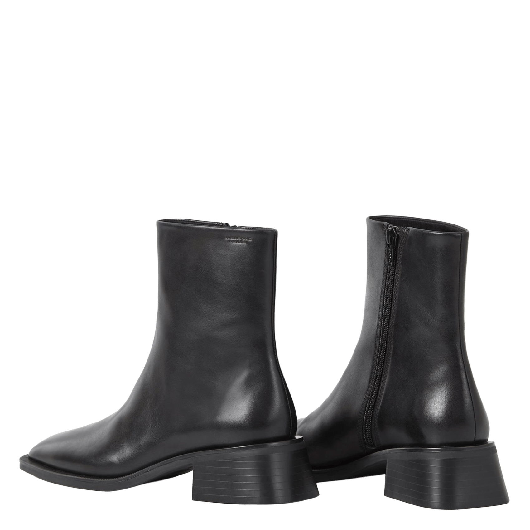 Square-toe leather ankle boots VAGABOND Black