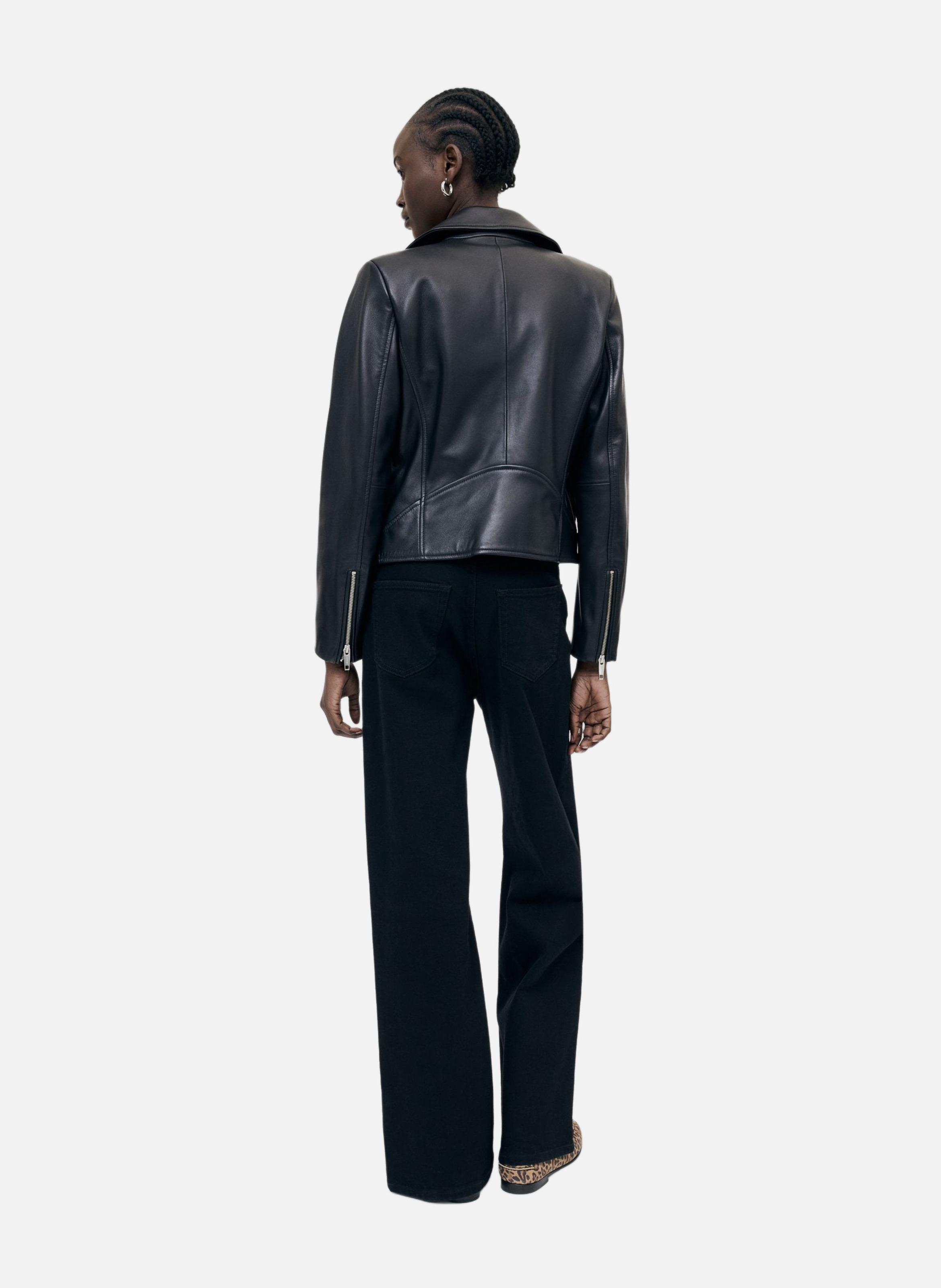 Leather biker jacket THE KOOPLES Black
