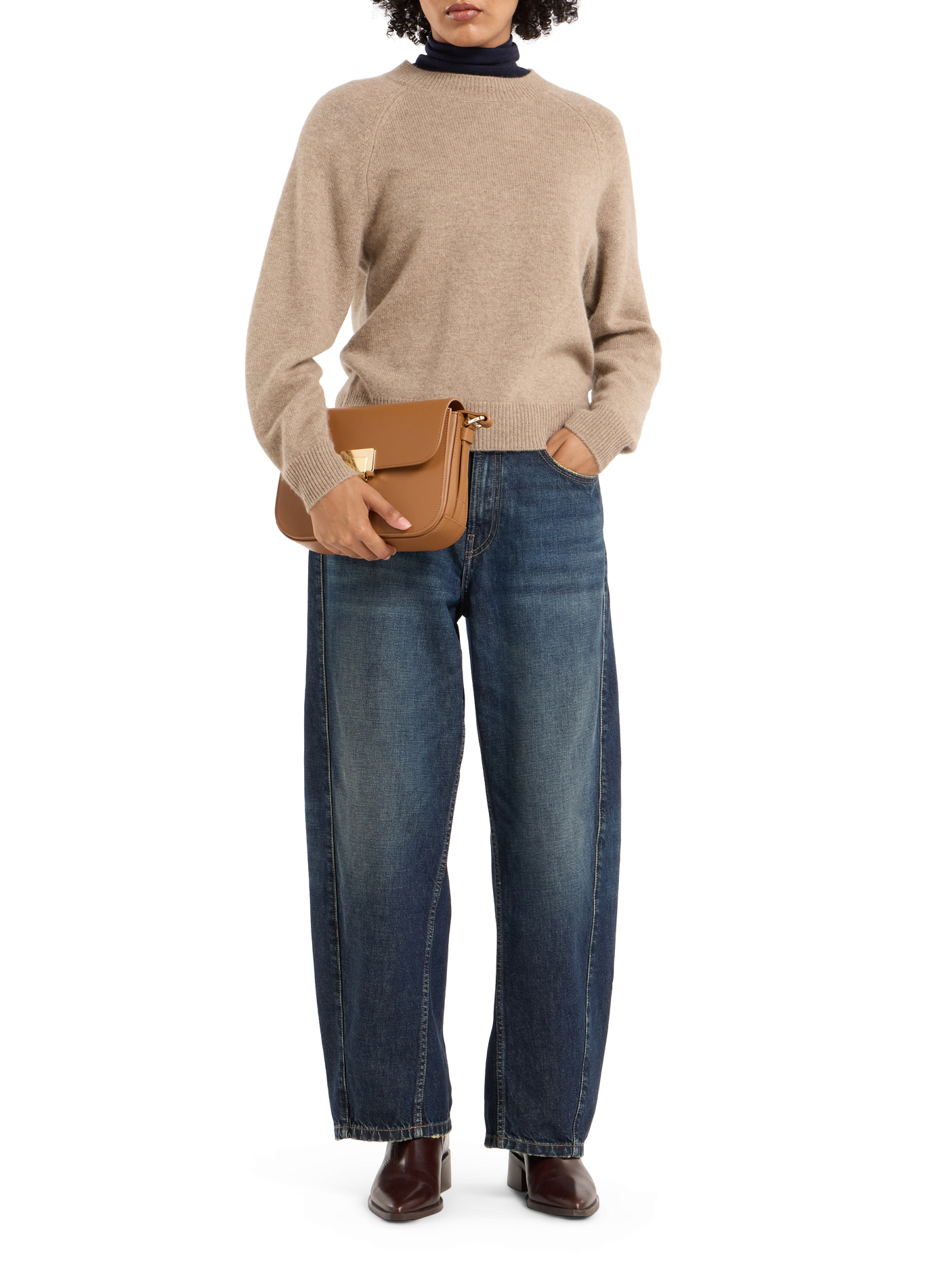 Flora leather shoulder bag SAISON 1865 Brown