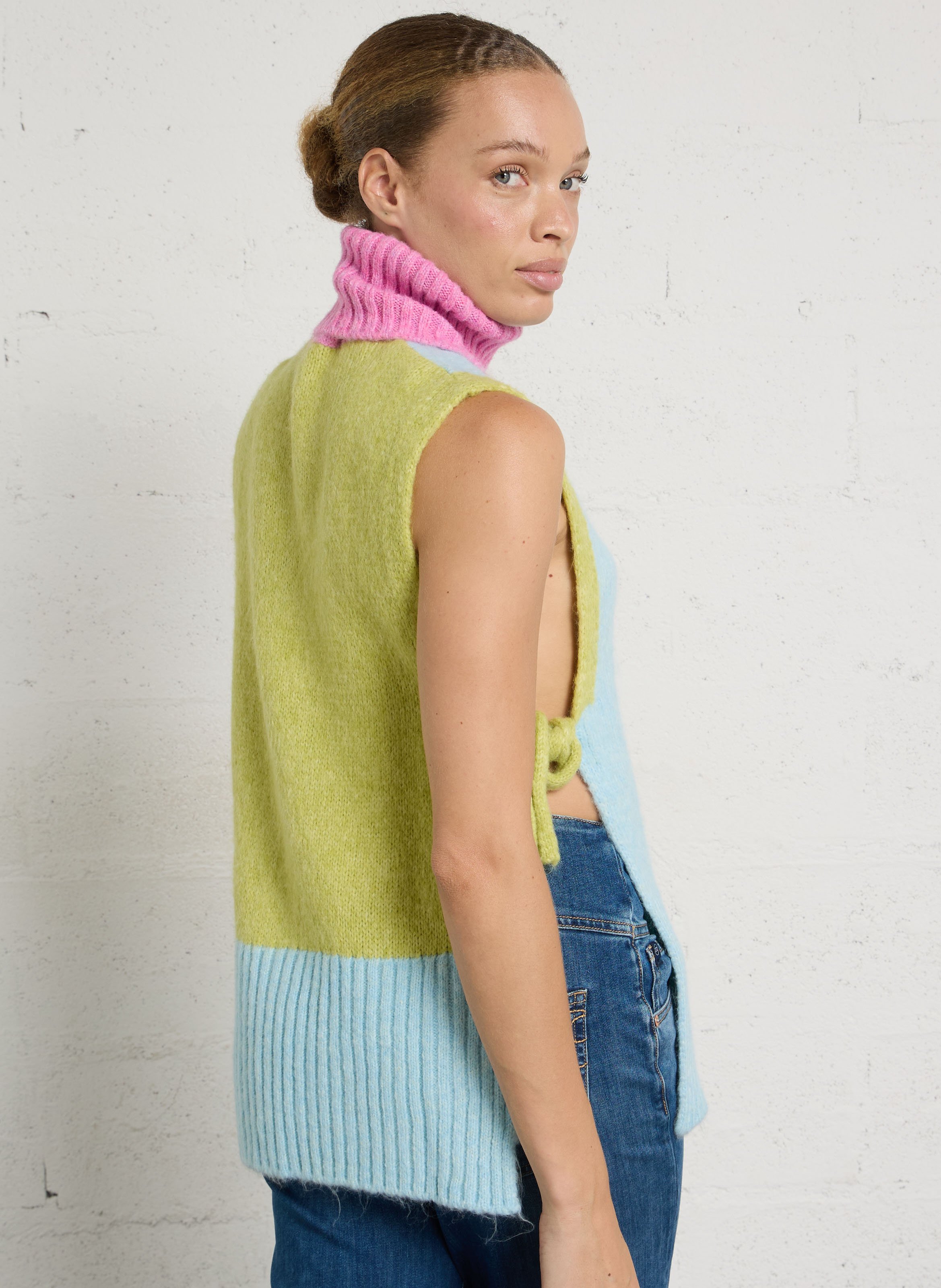 Straight-cut turtleneck sweater DR BLOOM Blue