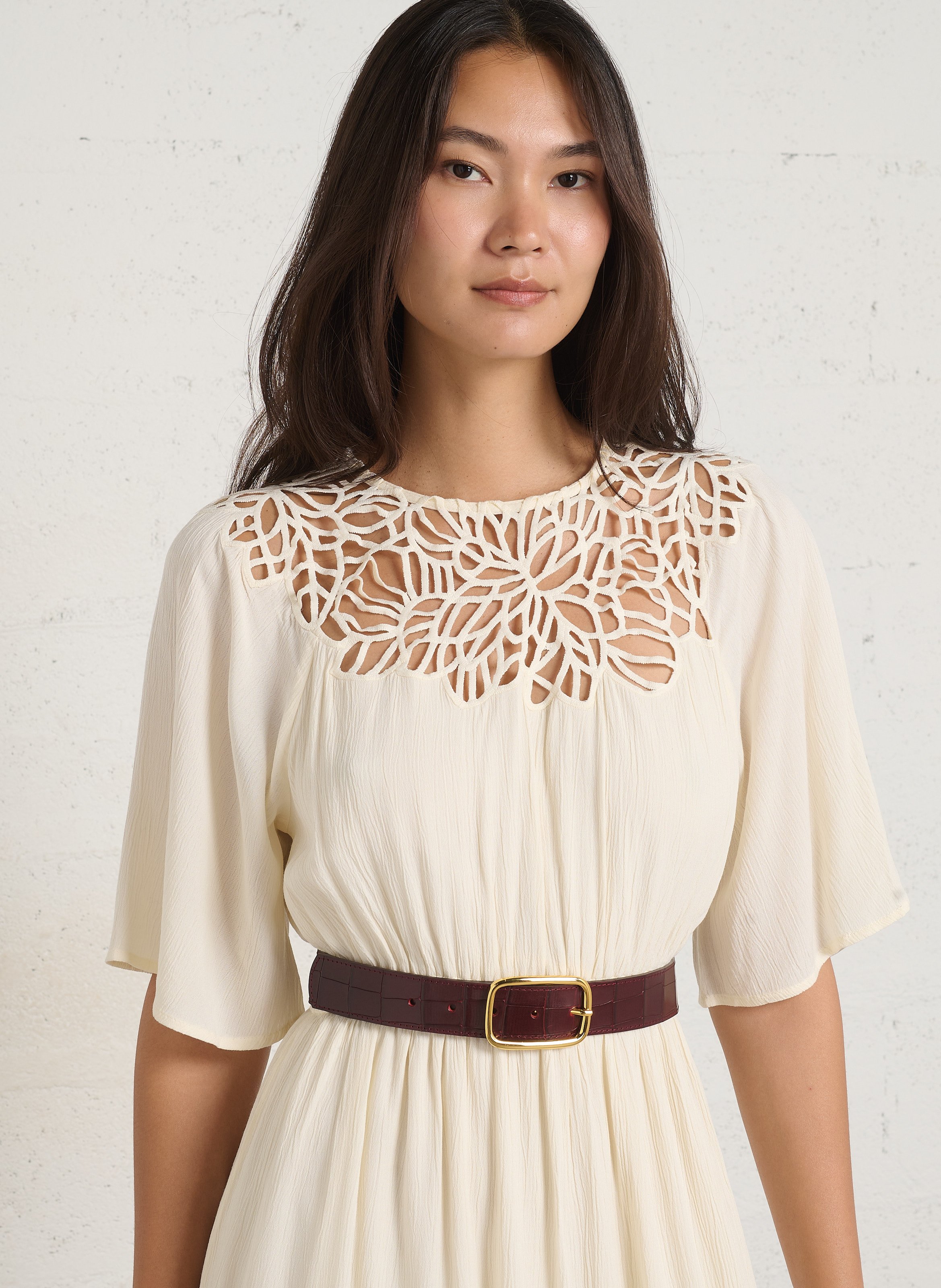 Long lace maxi dress MAISON 123 White
